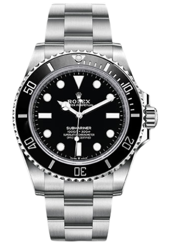 Rolex Steel Submariner Date Watch - Black Bezel - Black Dial