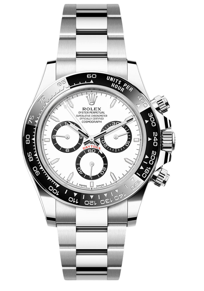 Rolex Oystersteel Cosmograph Daytona Watch - Black Cerachrom Bezel - White Index Dial - Oyster Bracelet