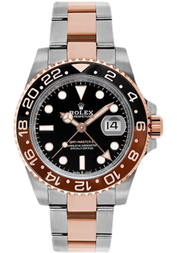 Rolex Everose Rolesor GMT-Master II 40 Watch - Black And Brown Root Beer Bezel - Black Dial - Oyster Bracelet
