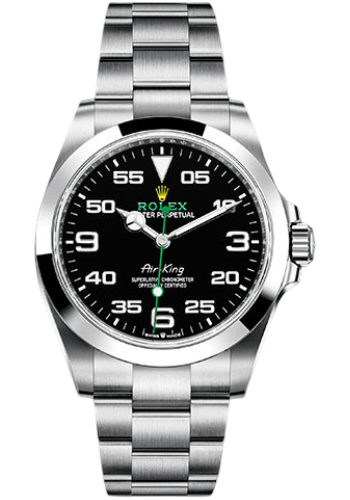 Rolex Oystersteel Air-King Watch - Smooth Bezel - Black Arabic Dial - Oyster Bracelet