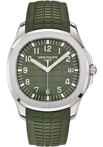 Patek Philippe Aquanaut - 42.2 mm - White Gold - Khaki Green Embossed Dial