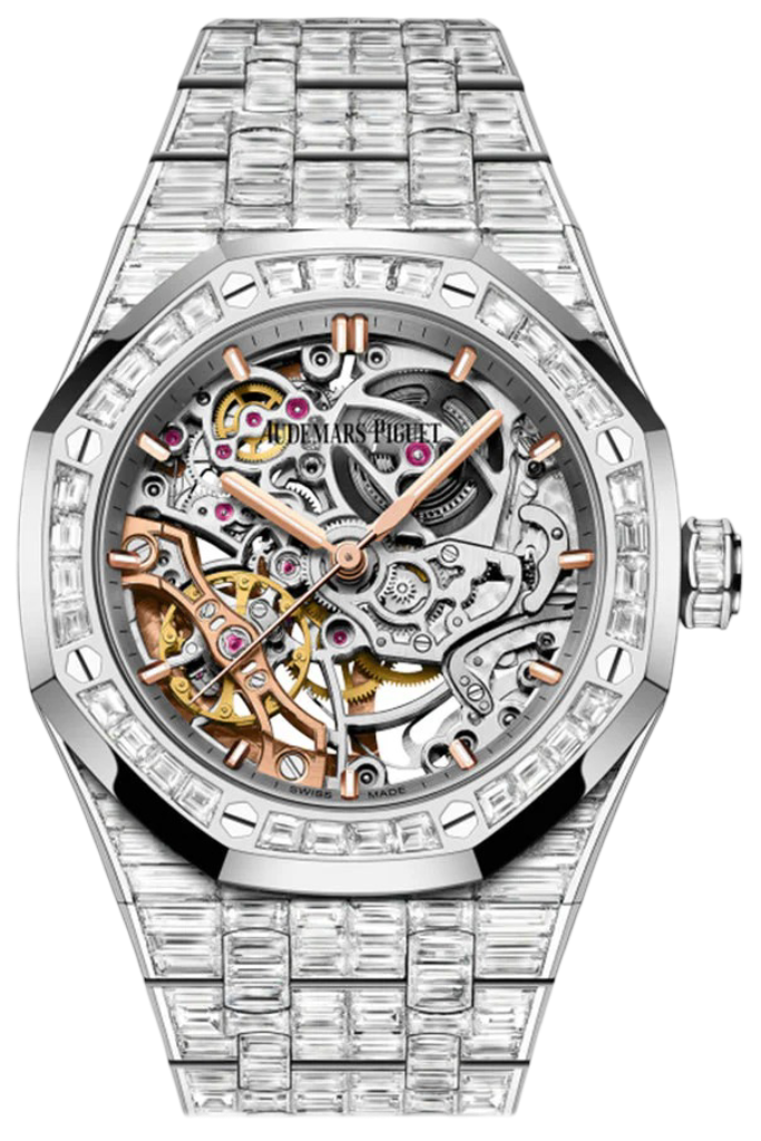 Audemars Piguet Royal Oak Frosted Gold Double Balance Wheel Openworked White Gold Watch 15469BC.ZZ.1260BC.01
