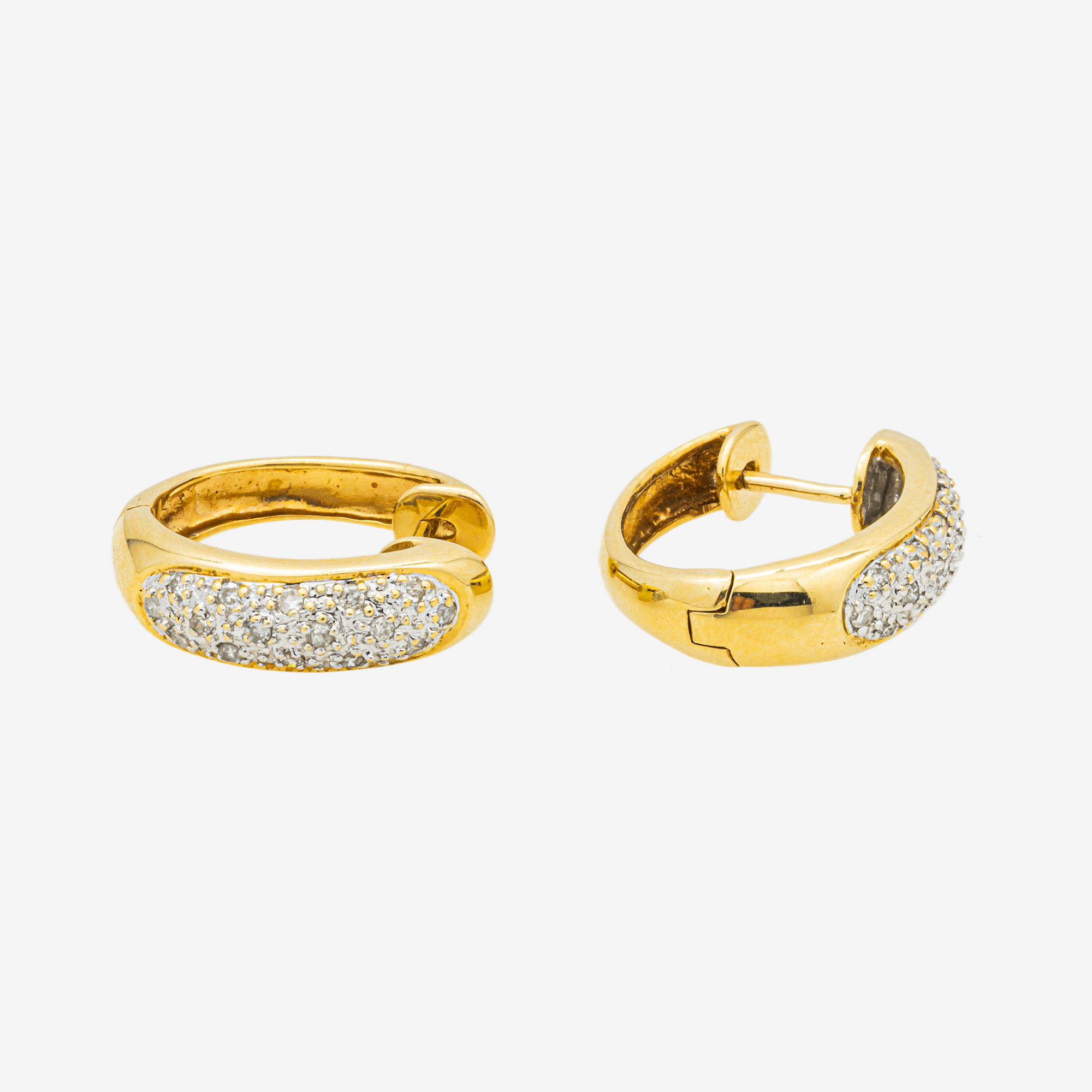 YELLOW .7CT DIAMOND HOOP EARRINGS