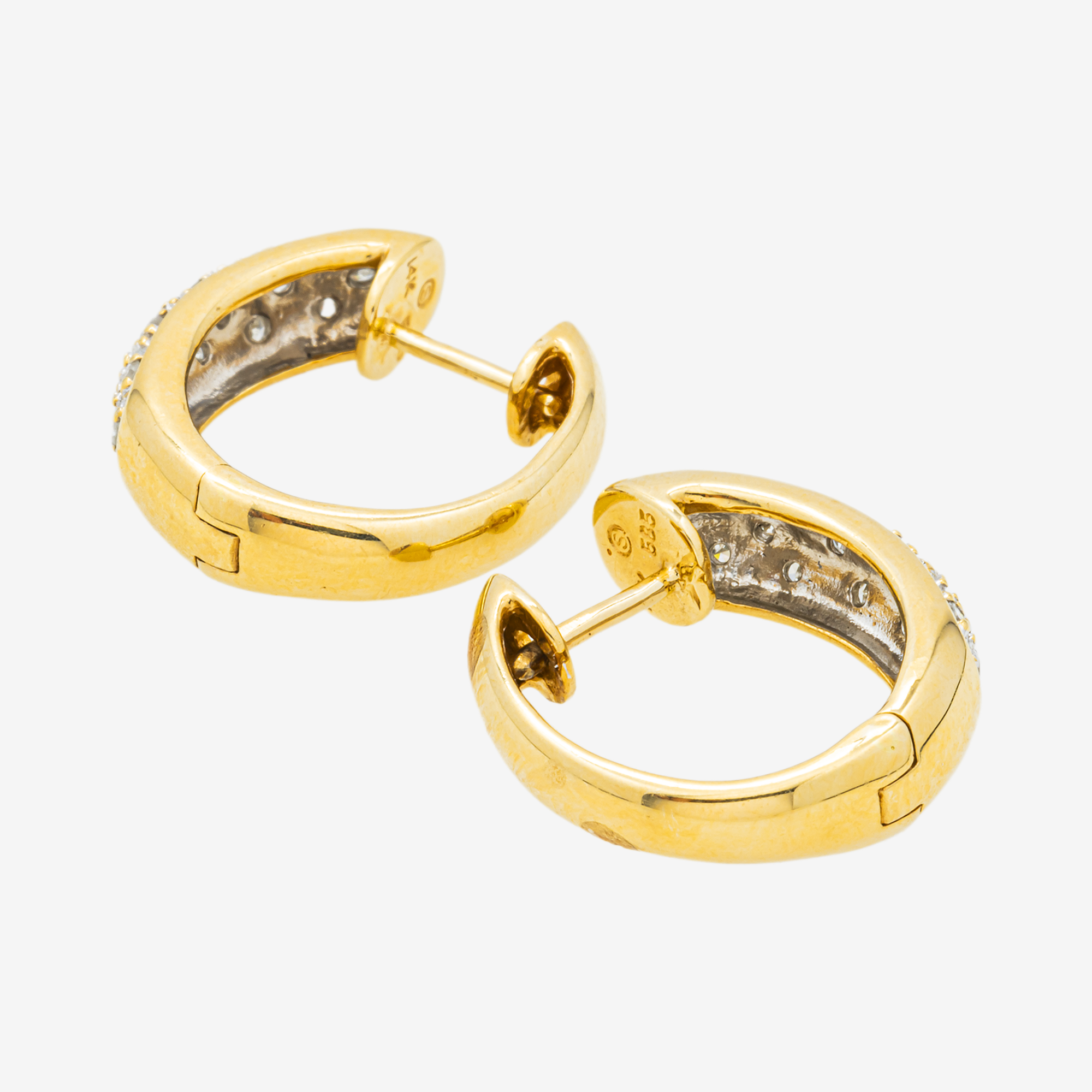 YELLOW .7CT DIAMOND HOOP EARRINGS