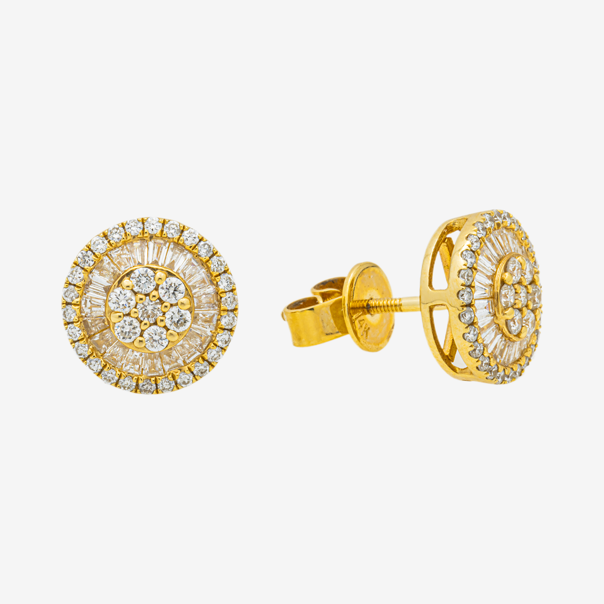 YELLOW 1.48CT DIAMOND CIRCLE EARRINGS