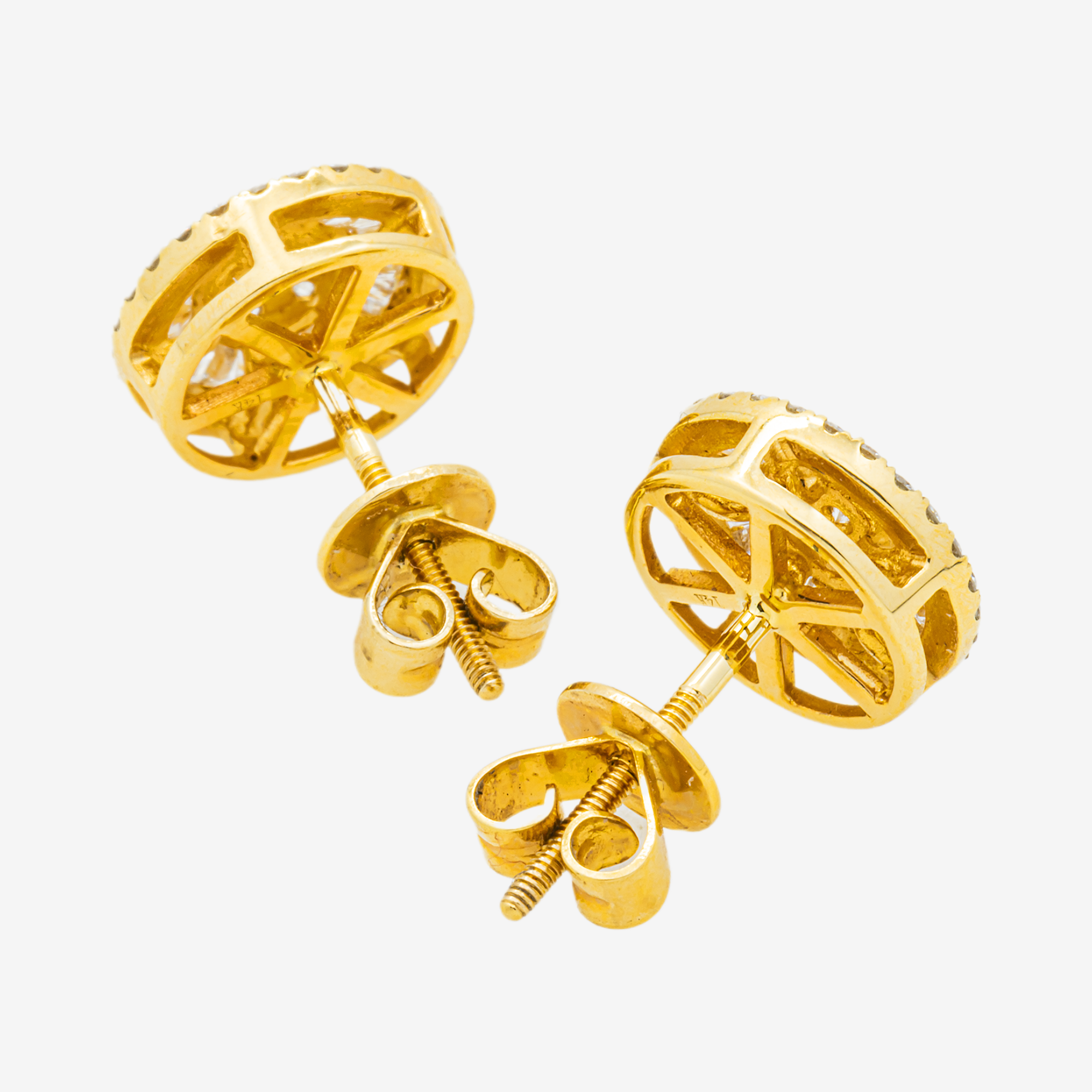 YELLOW 1.48CT DIAMOND CIRCLE EARRINGS