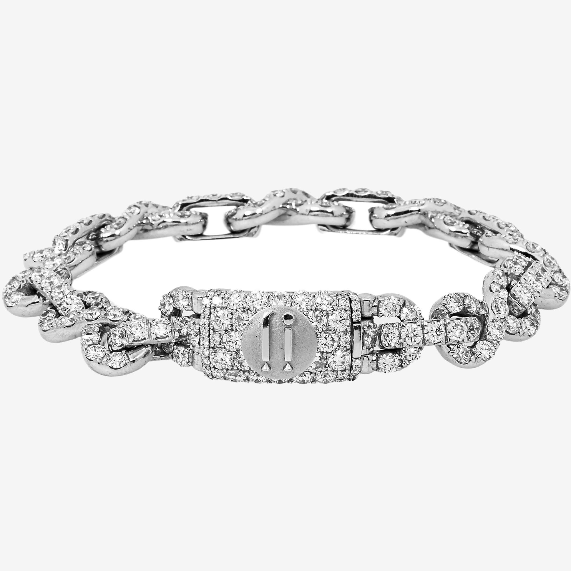 14K WHITE GOLD 8" INFINITY LINK BRACELET WITH 23CT DIAMONDS