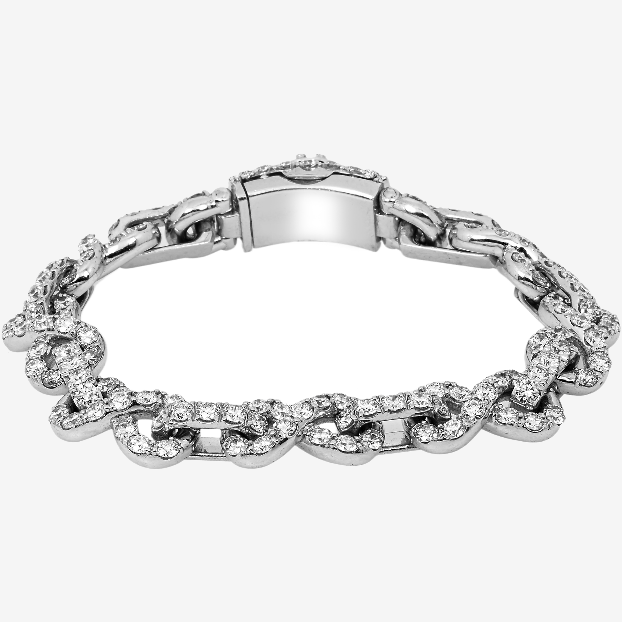 14K WHITE GOLD 8" INFINITY LINK BRACELET WITH 23CT DIAMONDS