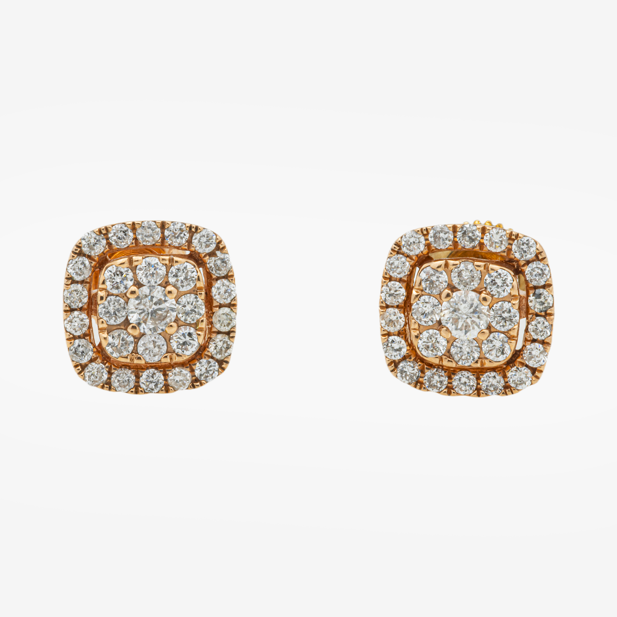 ROSE .82CT DIAMOND SQUARE EARRINGS
