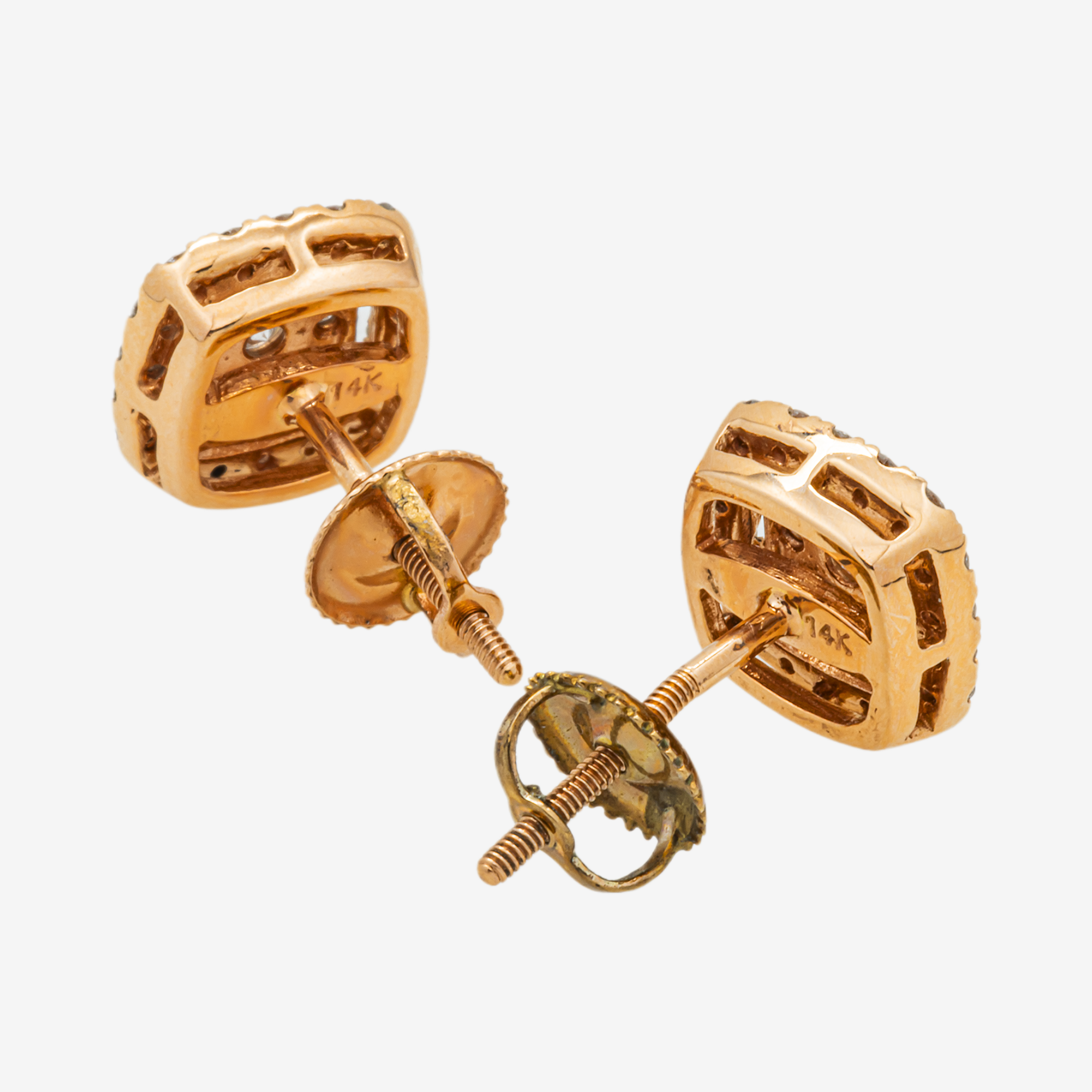 ROSE .82CT DIAMOND SQUARE EARRINGS