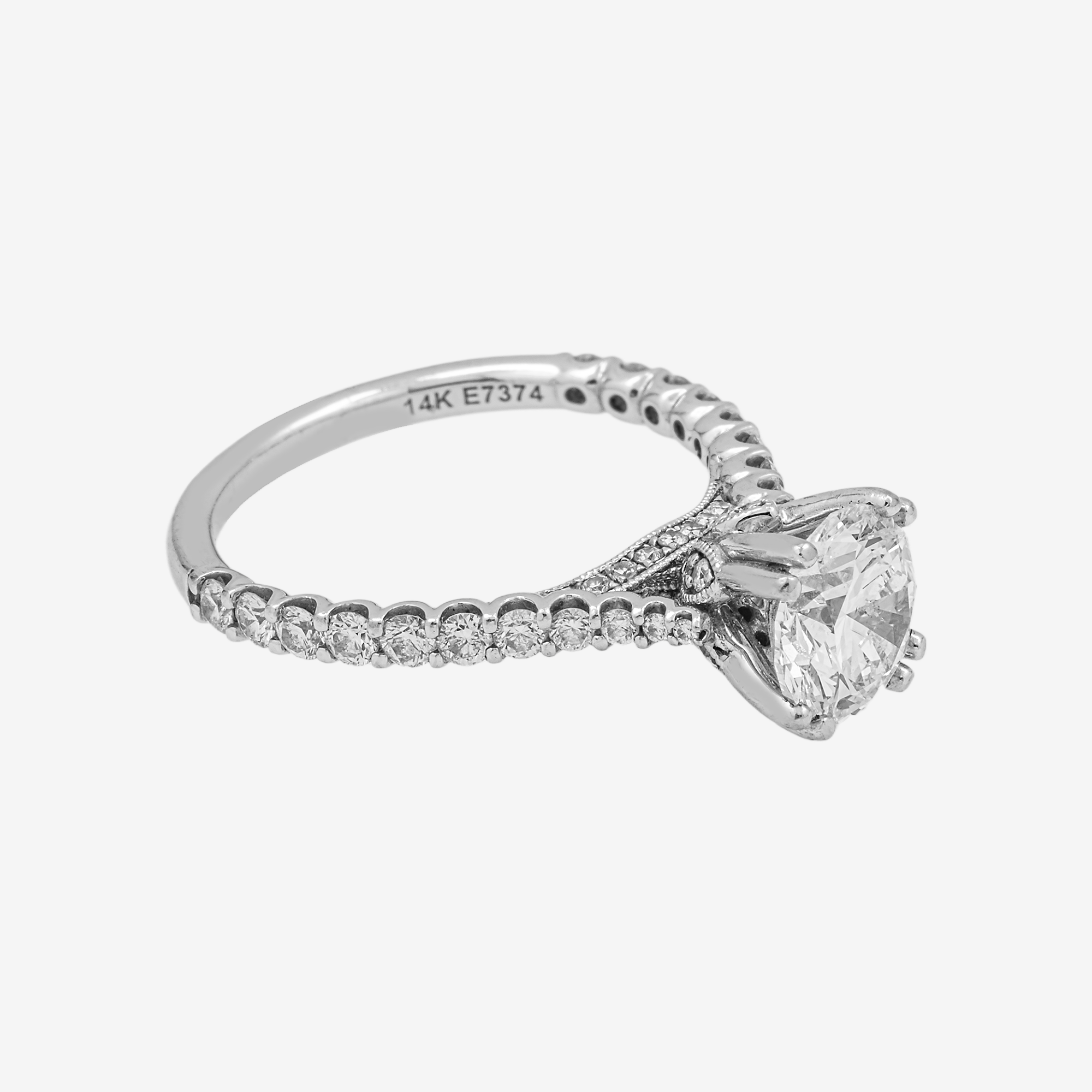 14K LOTUS DIAMOND RING IN WG