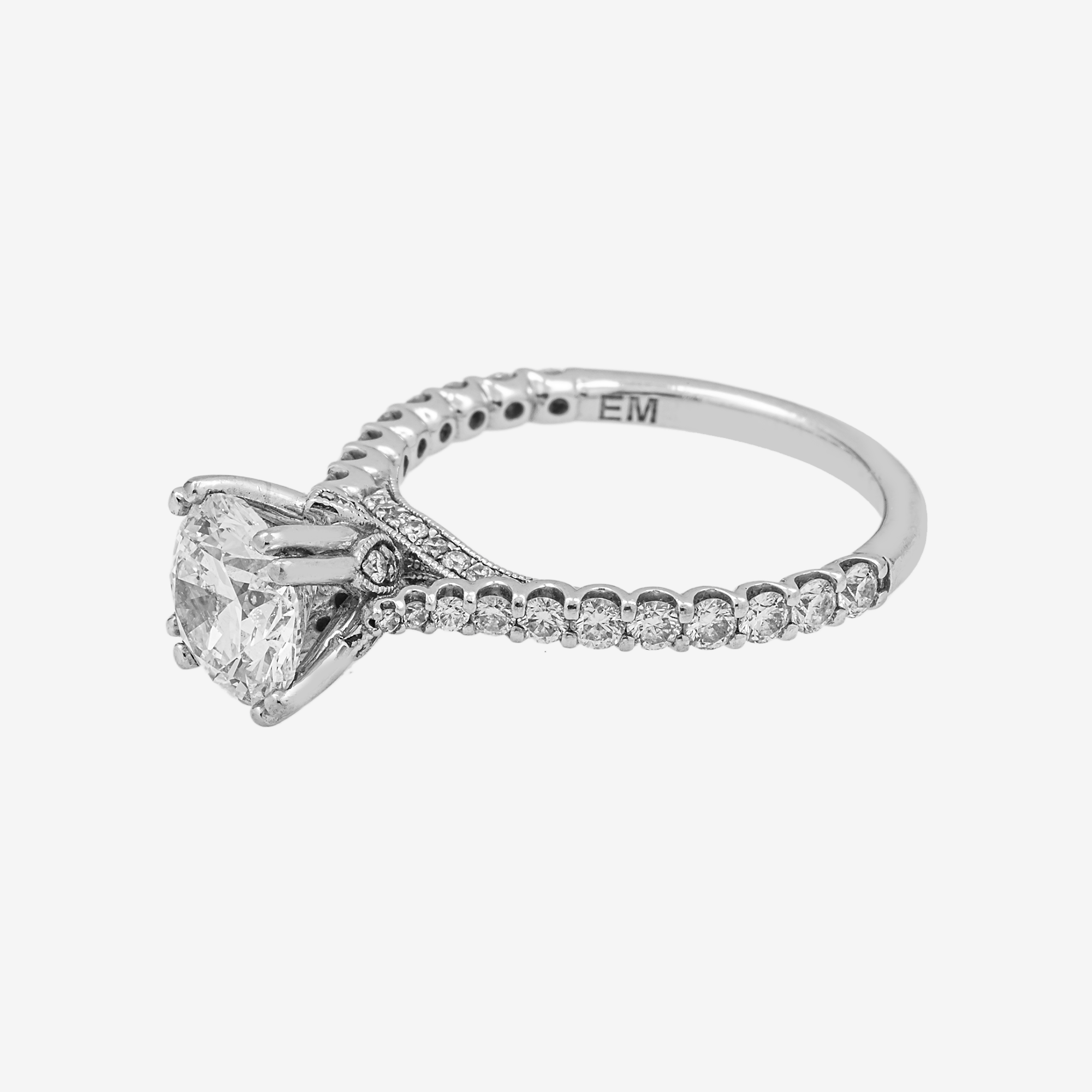14K LOTUS DIAMOND RING IN WG