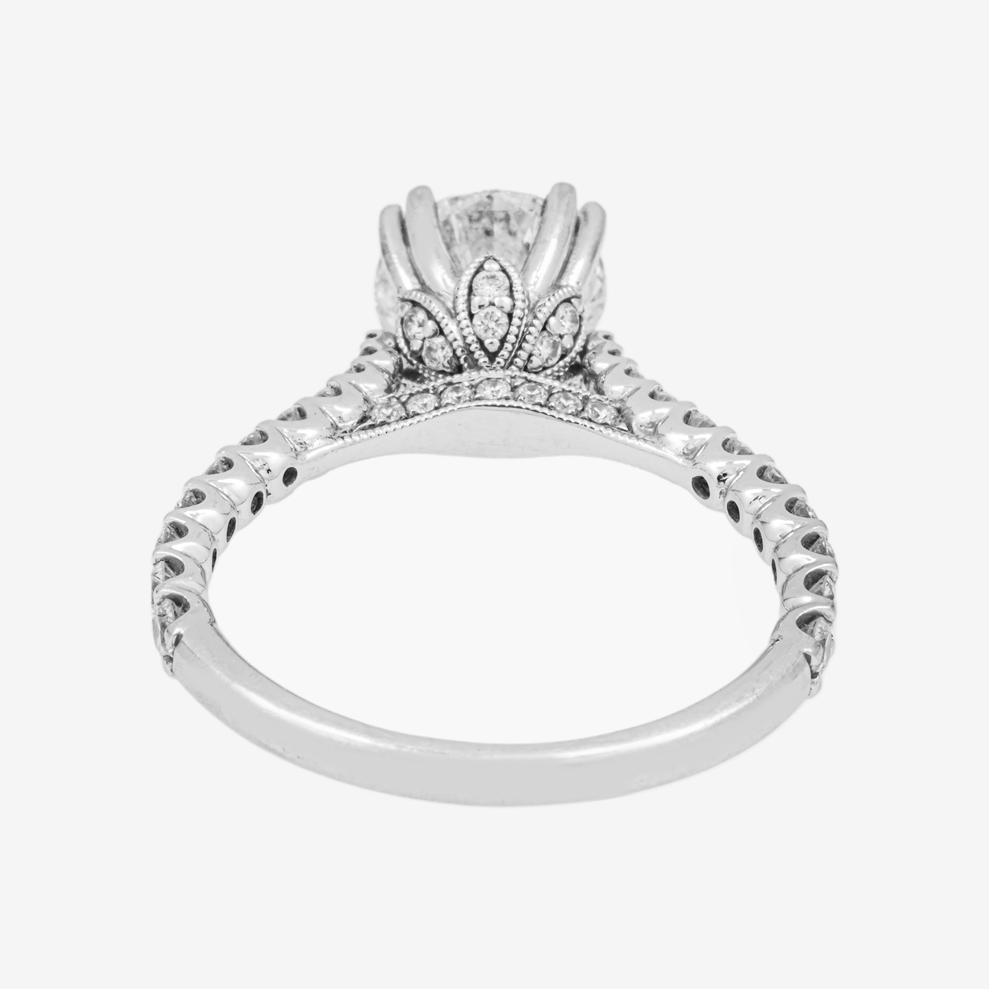 14K LOTUS DIAMOND RING IN WG