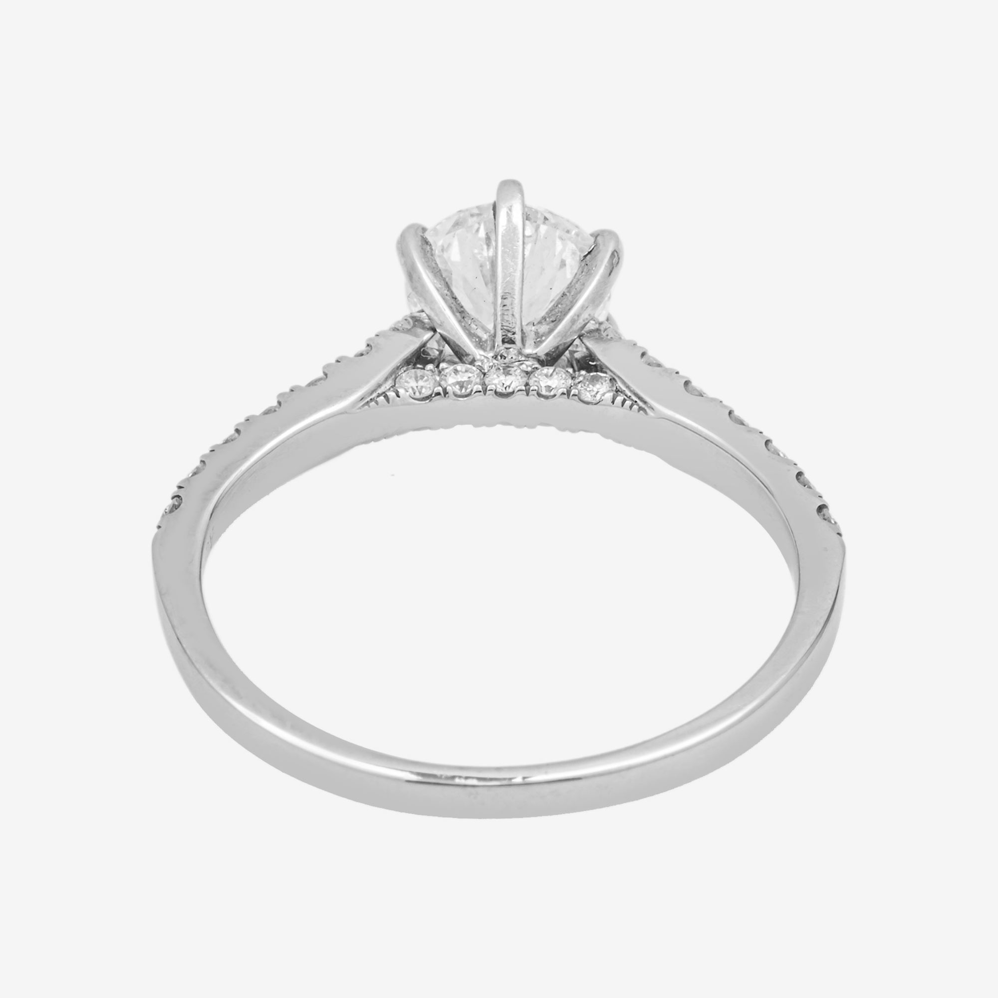 SIX-PRONGED ROUND DIAMOND RING IN WG