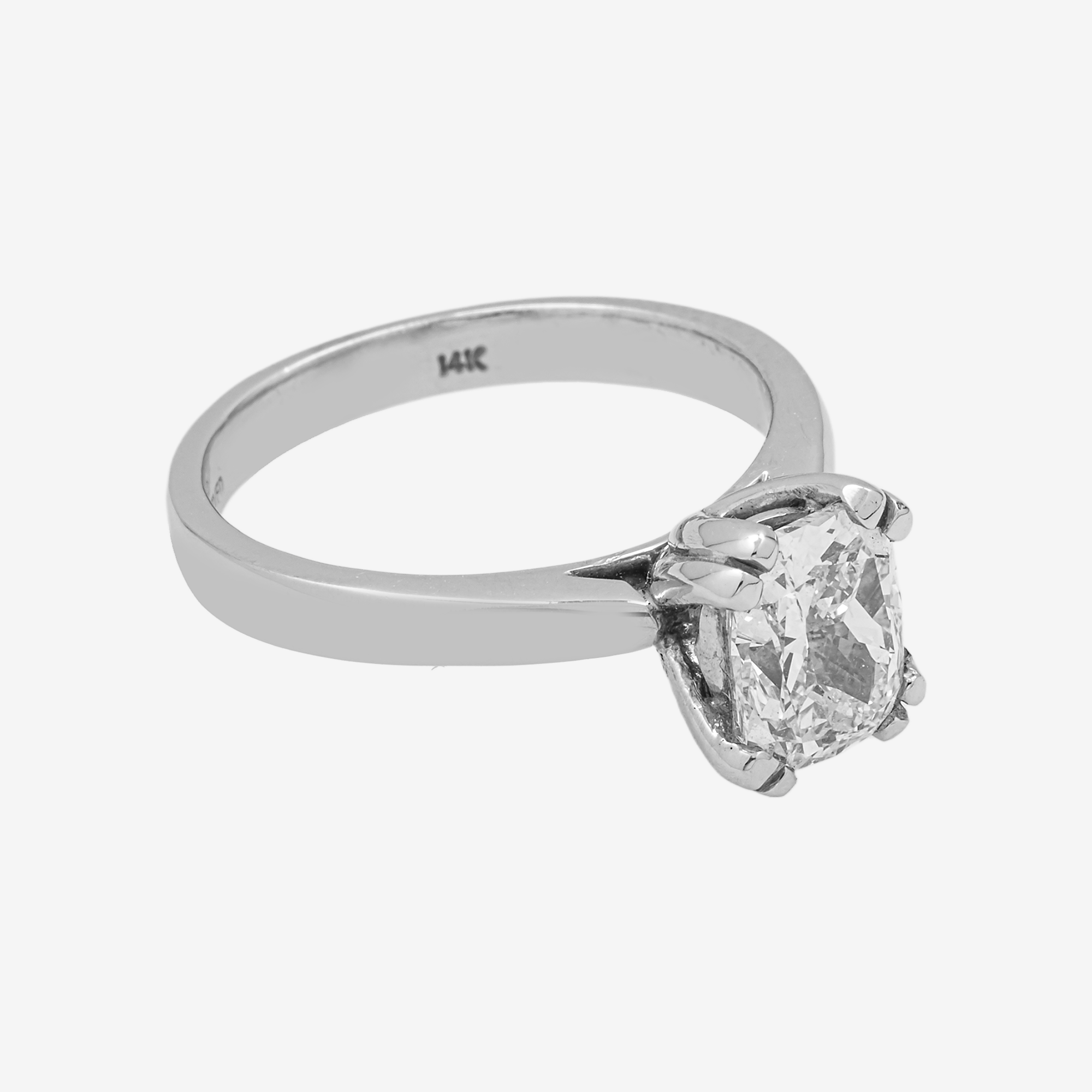 14K SQUARE DIAMOND RING IN WG