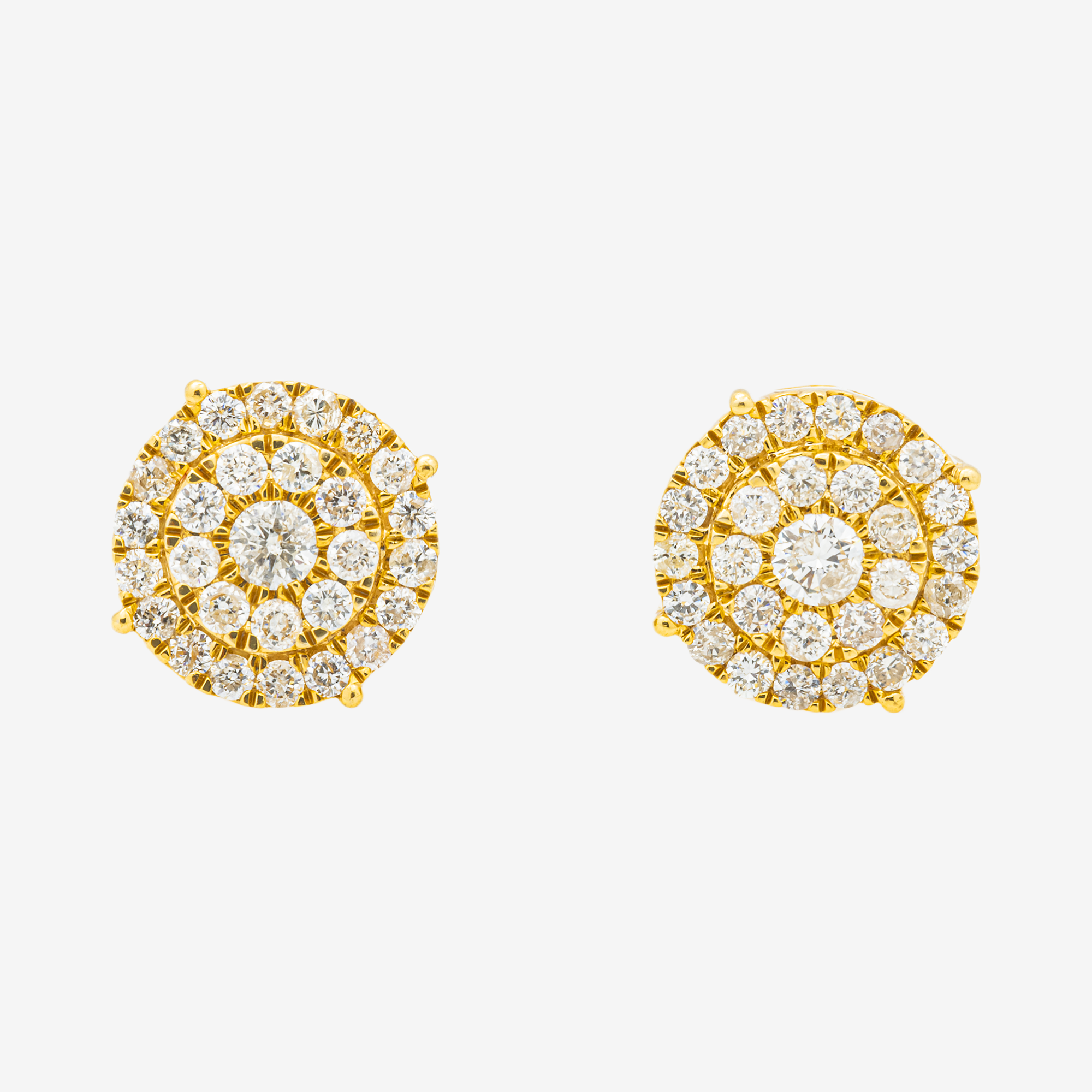 YELLOW 1.4CT DIAMOND CIRCLE EARRINGS