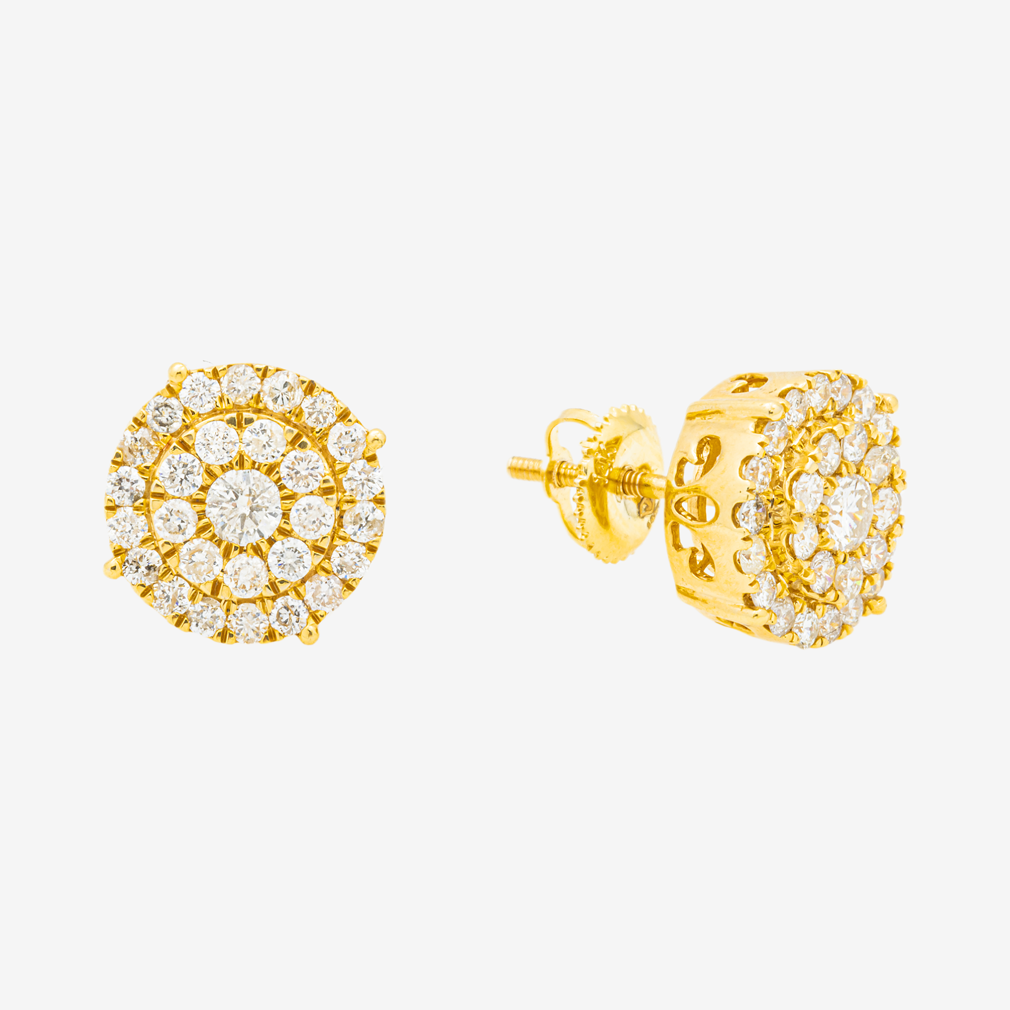 YELLOW 1.4CT DIAMOND CIRCLE EARRINGS