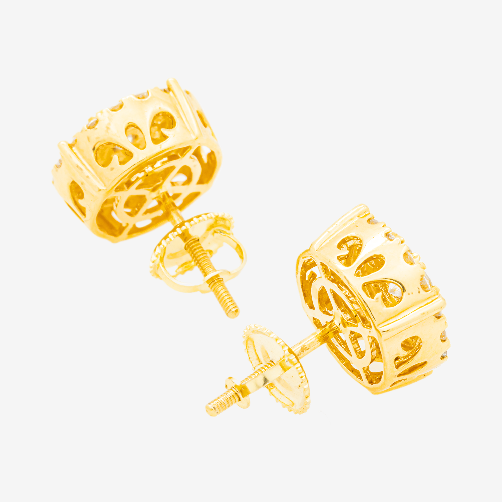 YELLOW 1.4CT DIAMOND CIRCLE EARRINGS