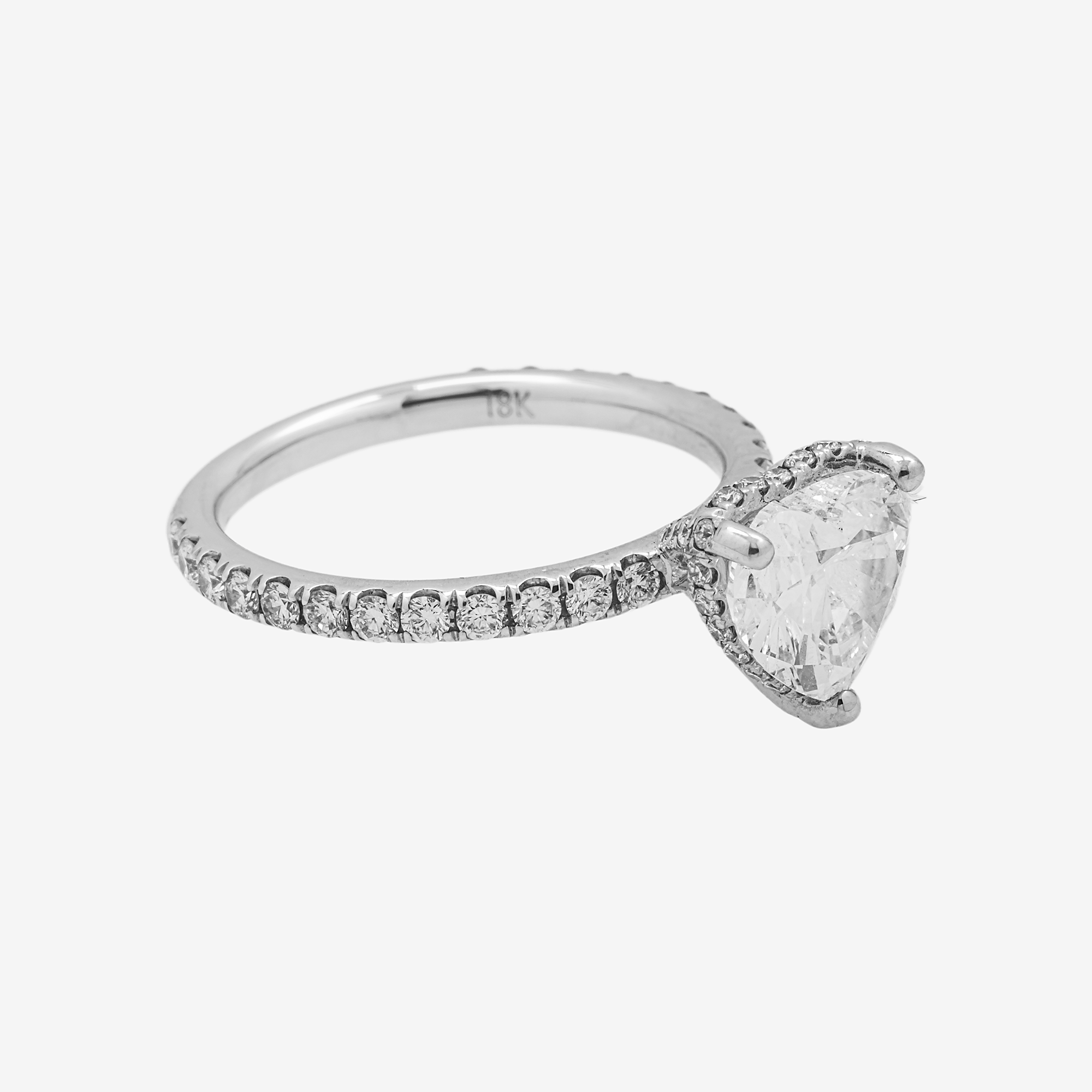 14K HEART DIAMOND RING IN WG