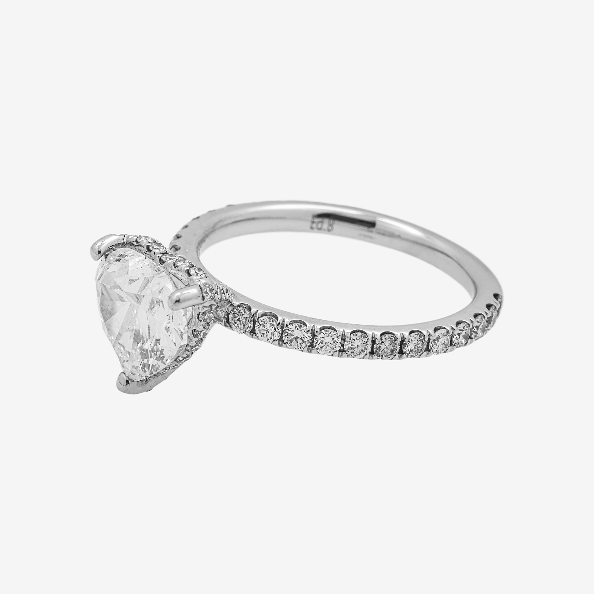 14K HEART DIAMOND RING IN WG