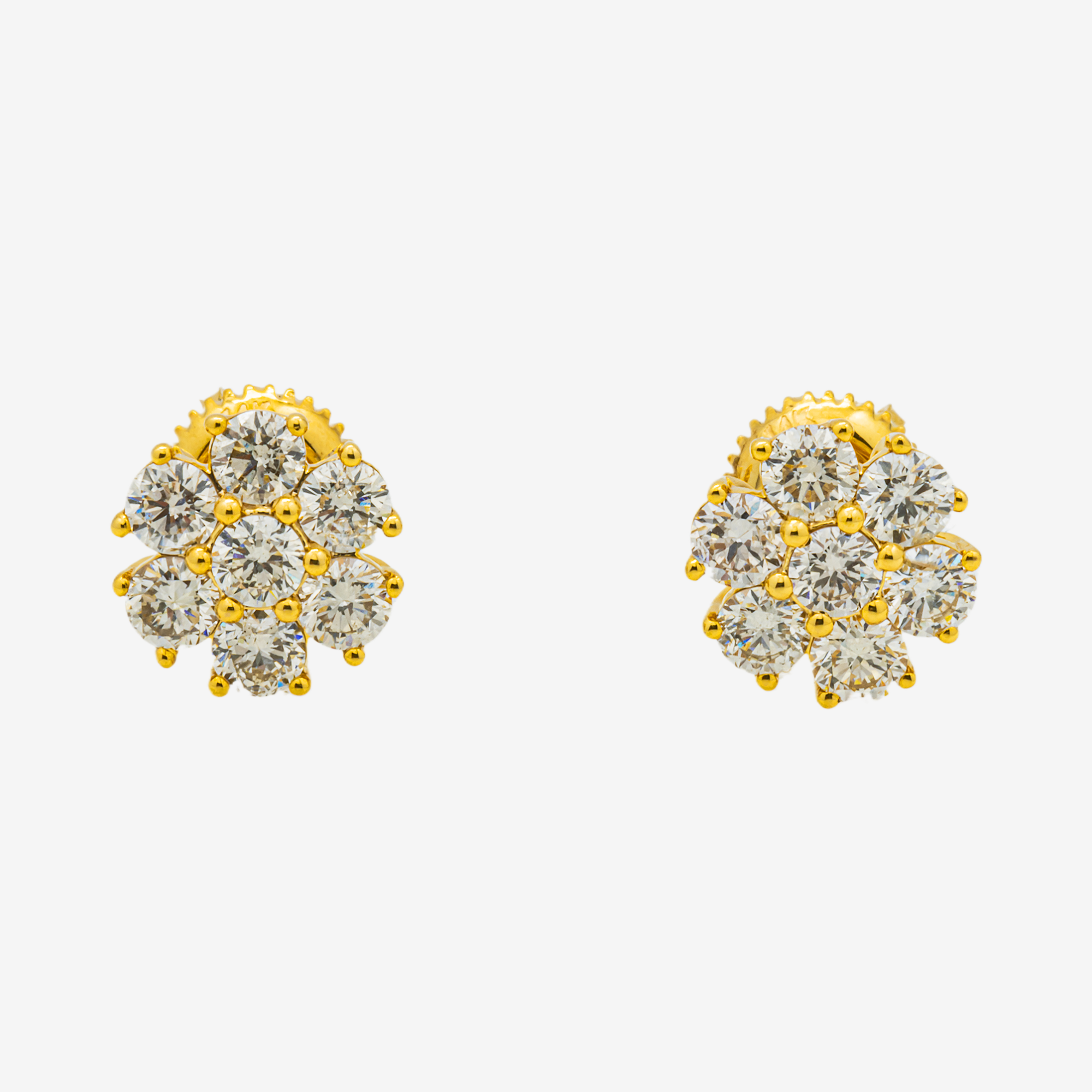 YELLOW 1.4CT DIAMOND CLUSTER EARRINGS