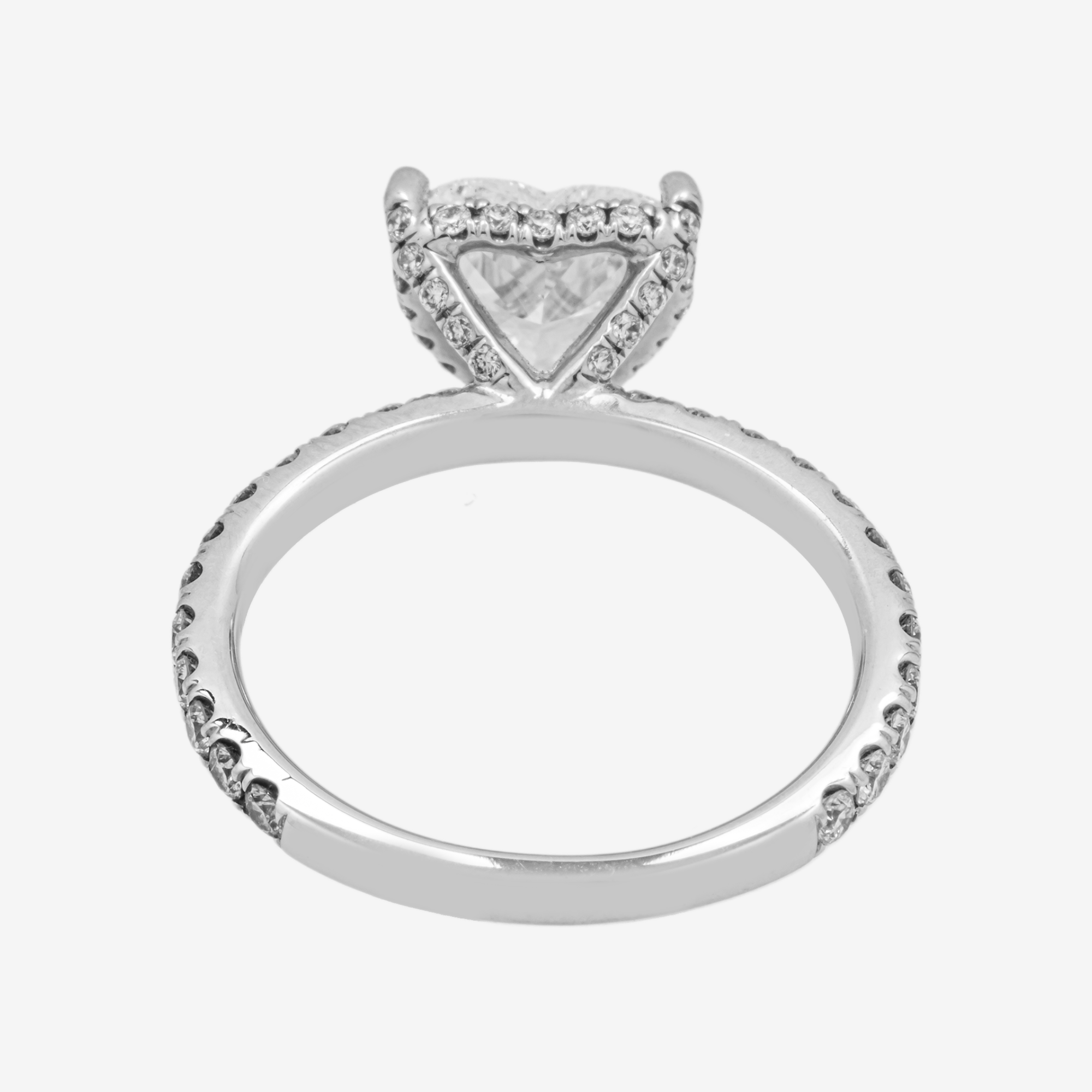 14K HEART DIAMOND RING IN WG