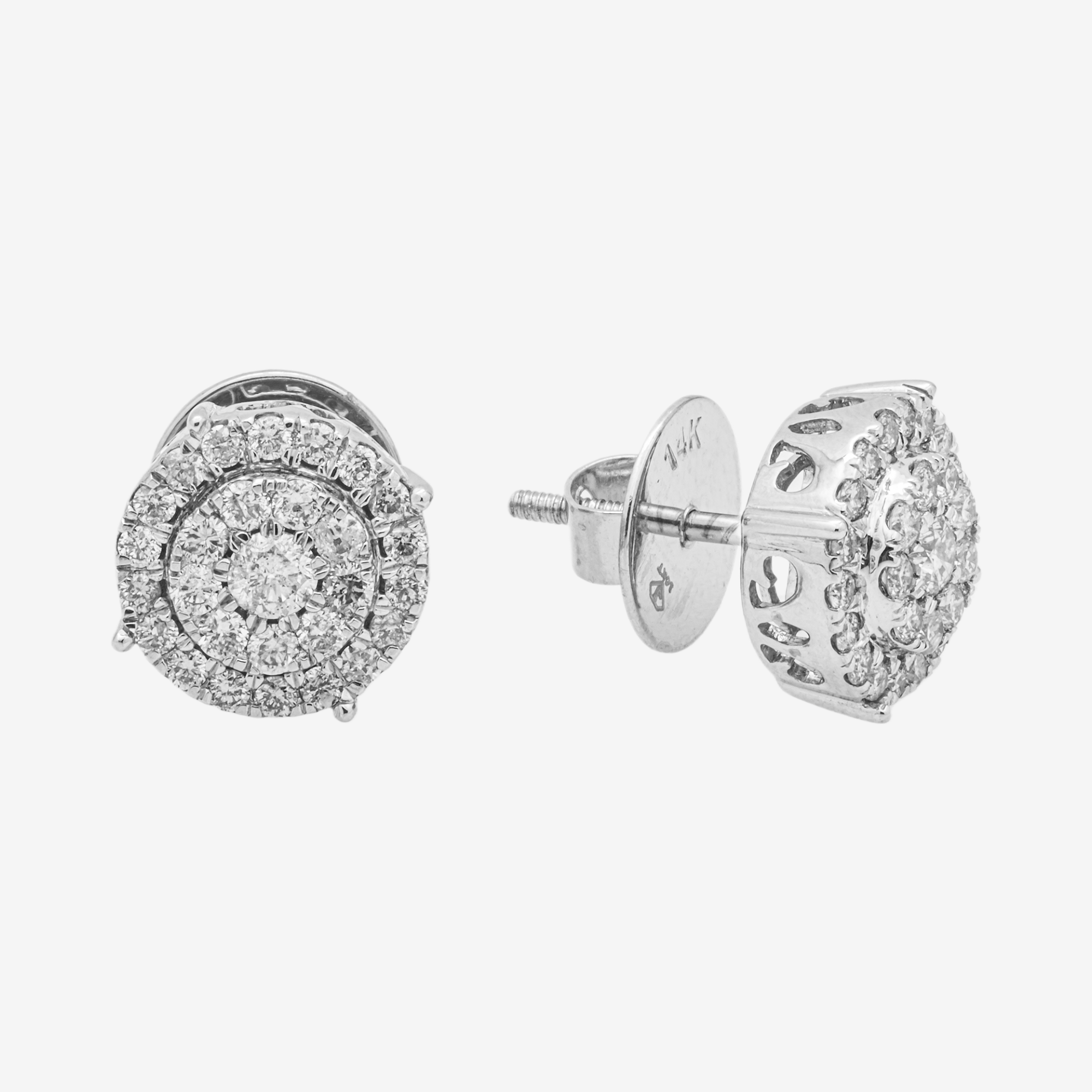 WHITE .41CT DIAMOND CIRCLE EARRINGS