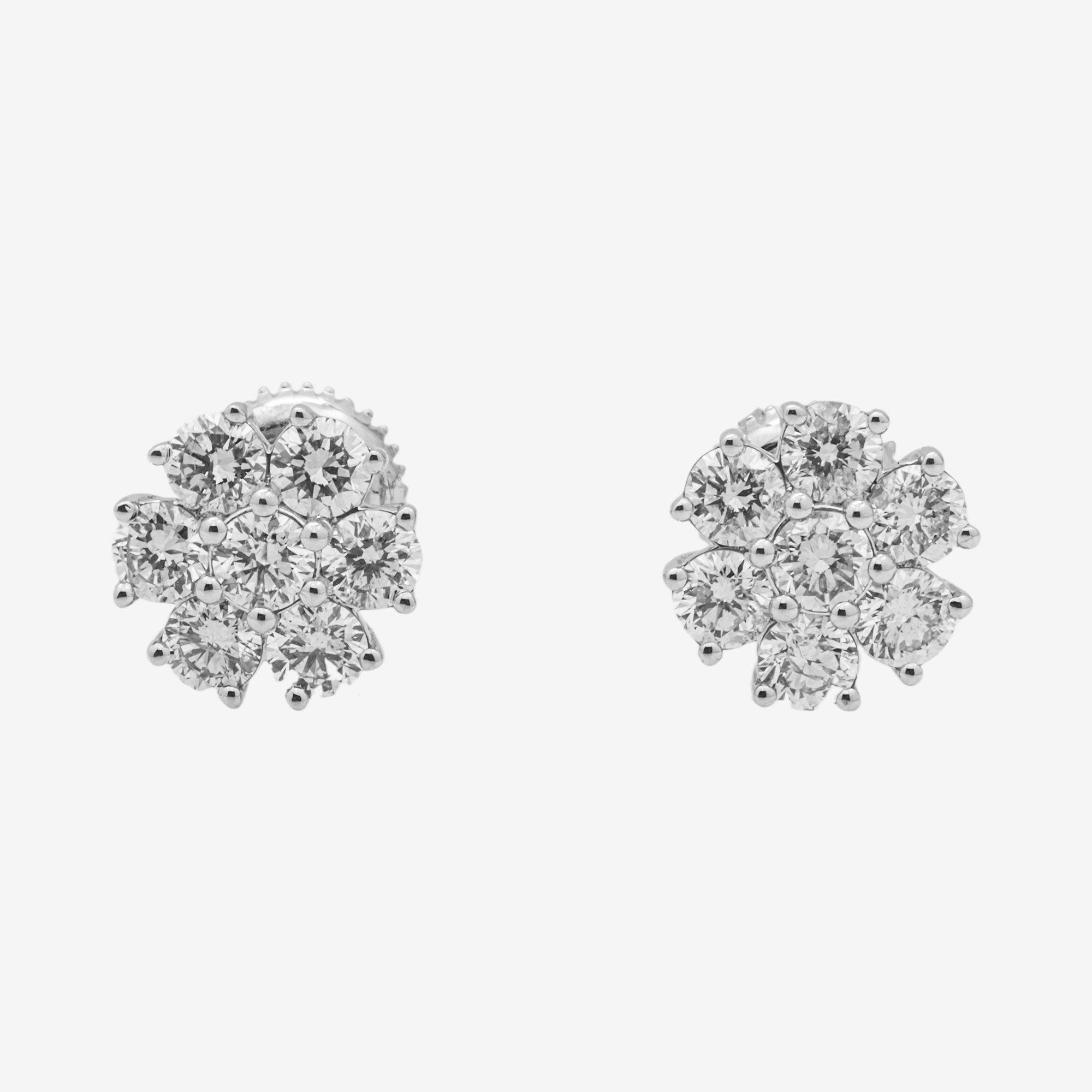 WHITE 1.4CT DIAMOND CLUSTER EARRINGS