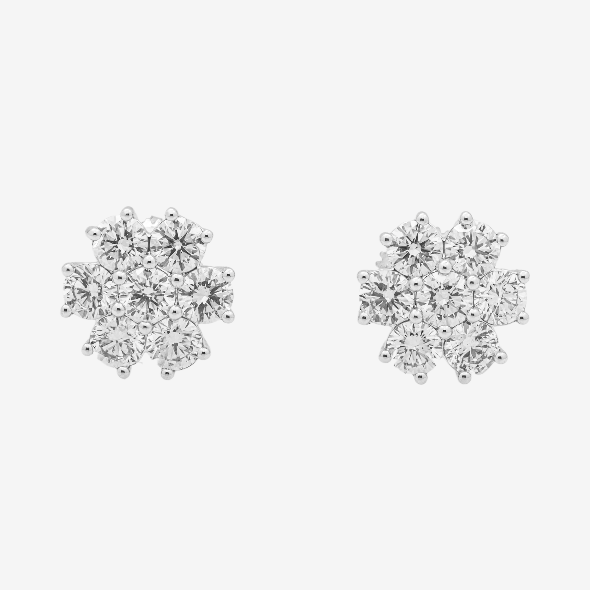 WHITE .8CT DIAMOND CLUSTER EARRING