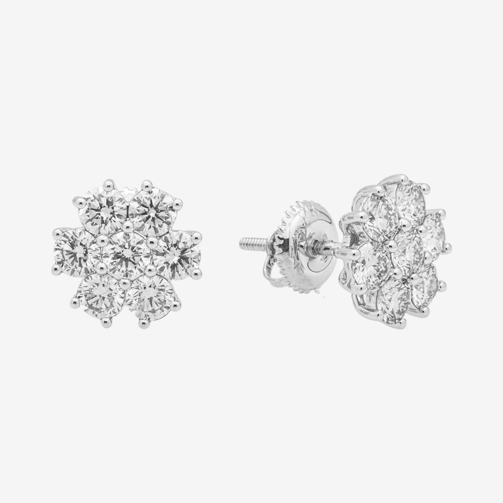 WHITE .8CT DIAMOND CLUSTER EARRING