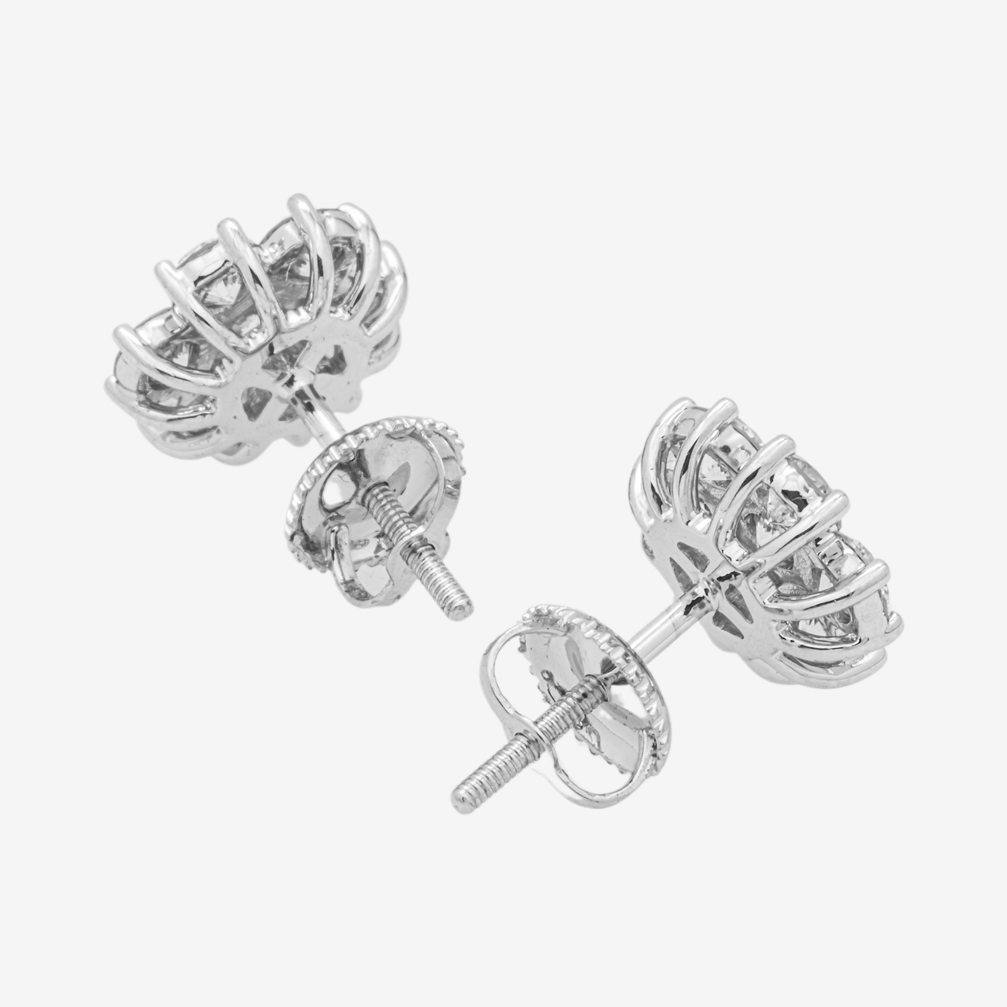 WHITE .8CT DIAMOND CLUSTER EARRING