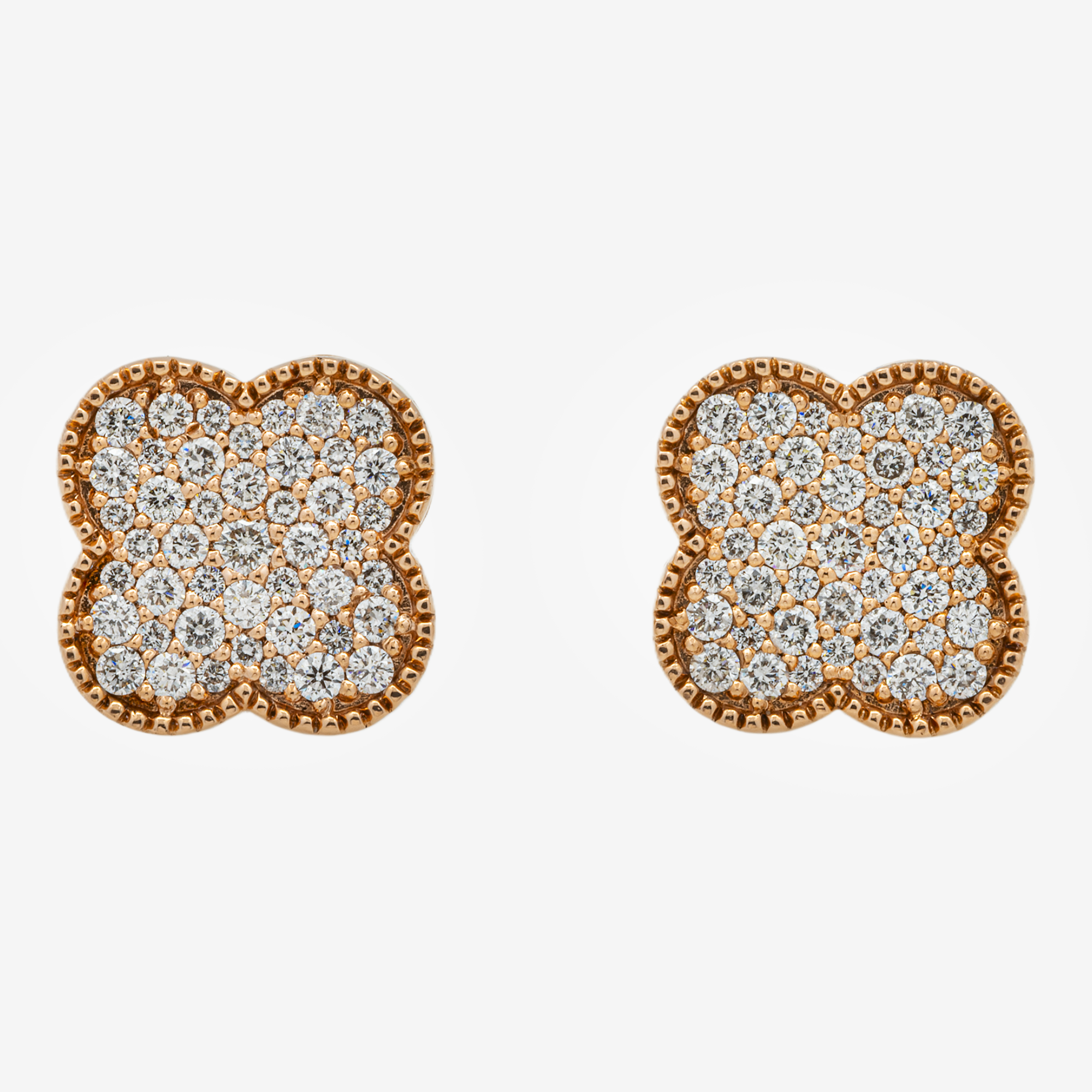 ROSE .75CT DIAMOND CLOVER EARRINGS