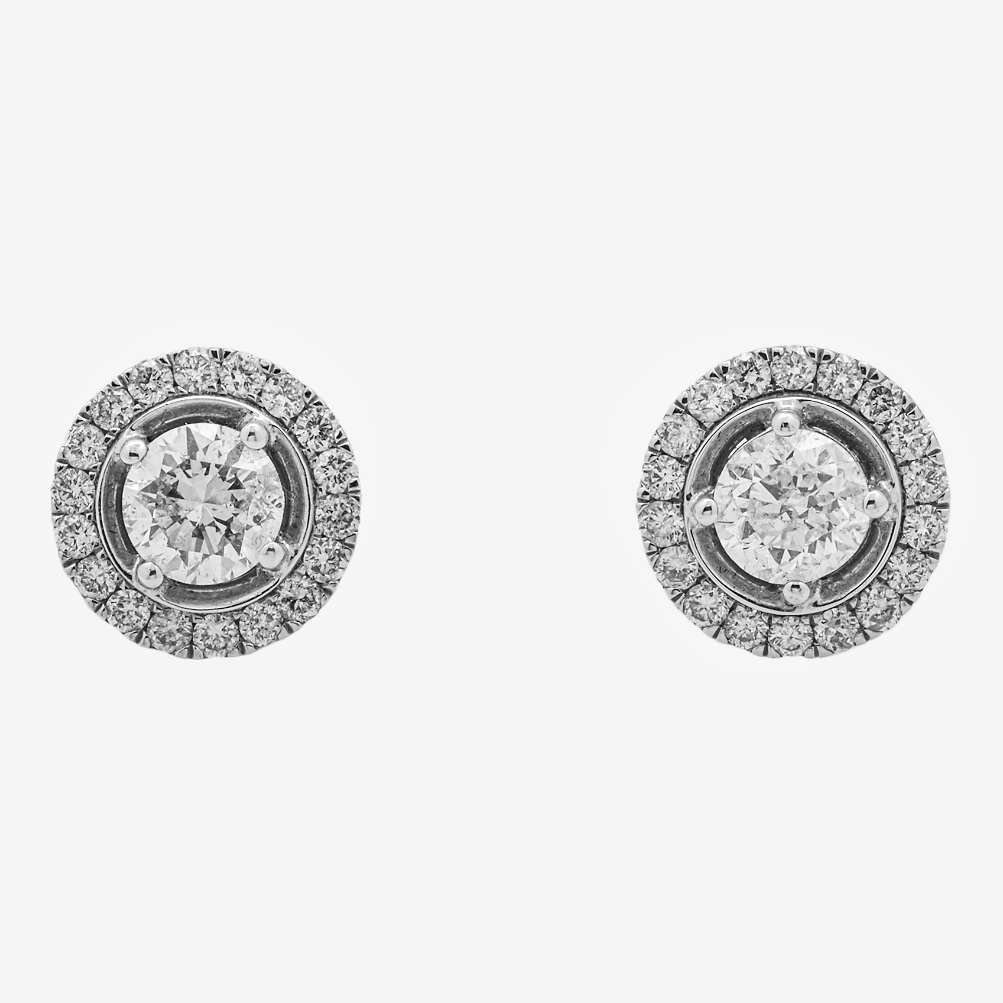 WHITE 2CT DIAMOND ROUND EARRINGS