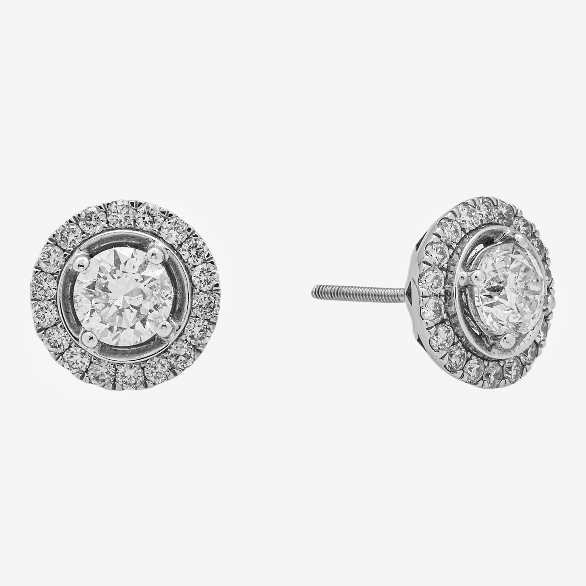 WHITE 2CT DIAMOND ROUND EARRINGS