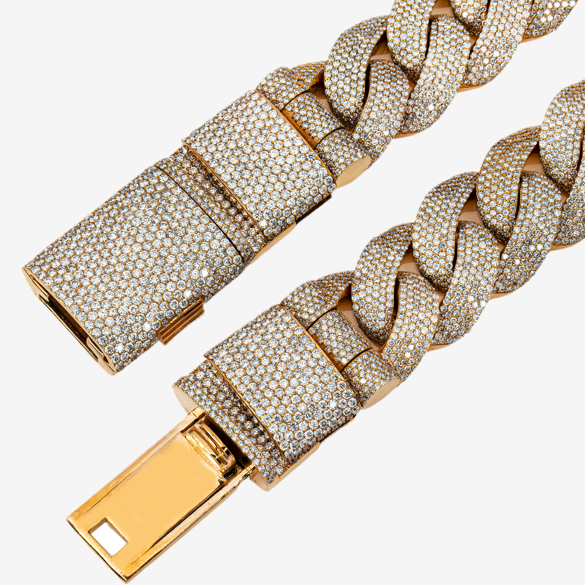 14K YG MIAMI CUBAN LINK FULL DIAMOND KILO CHAIN (DETAILS) (Copy)