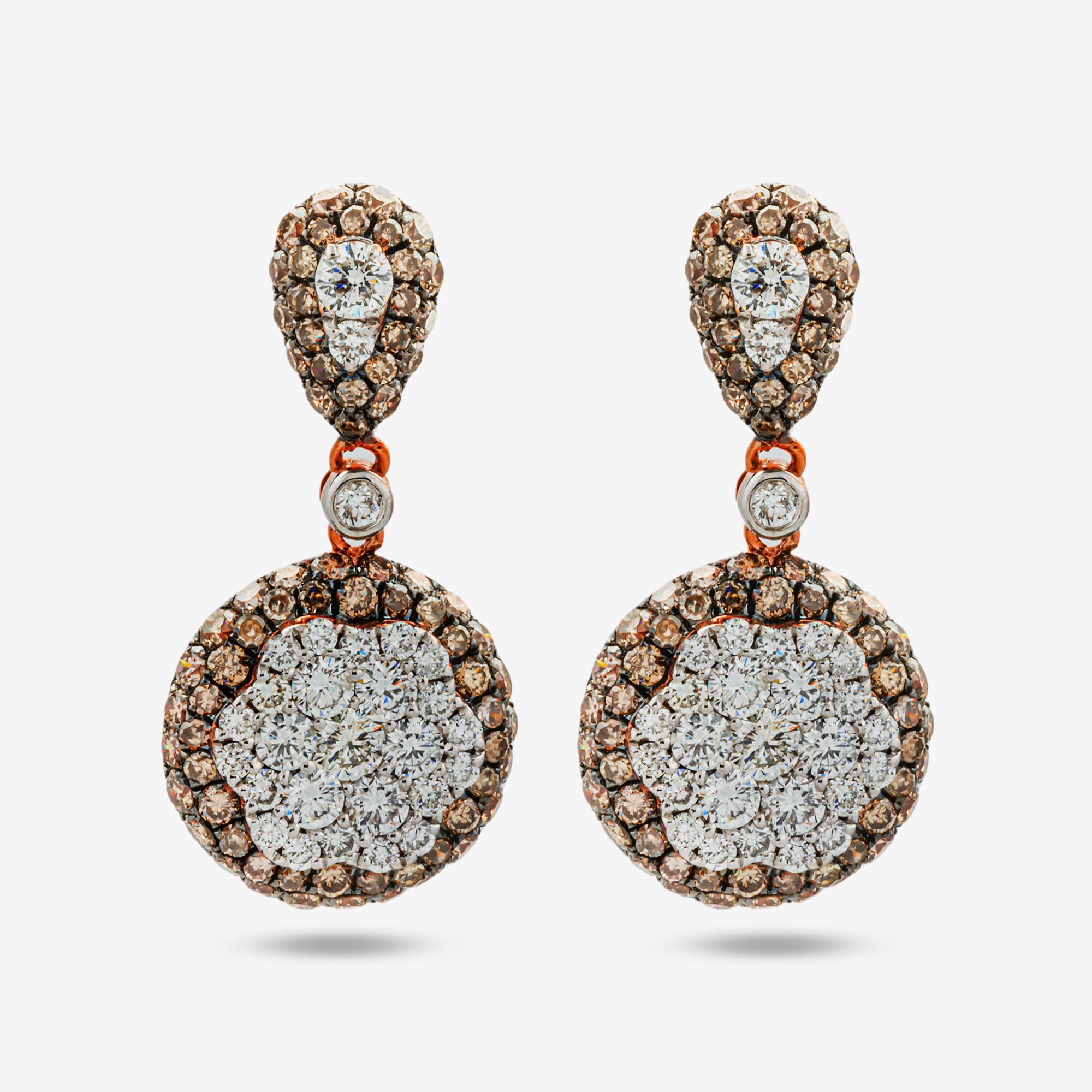 DIAMOND CLUSTER DROP EARRINGS