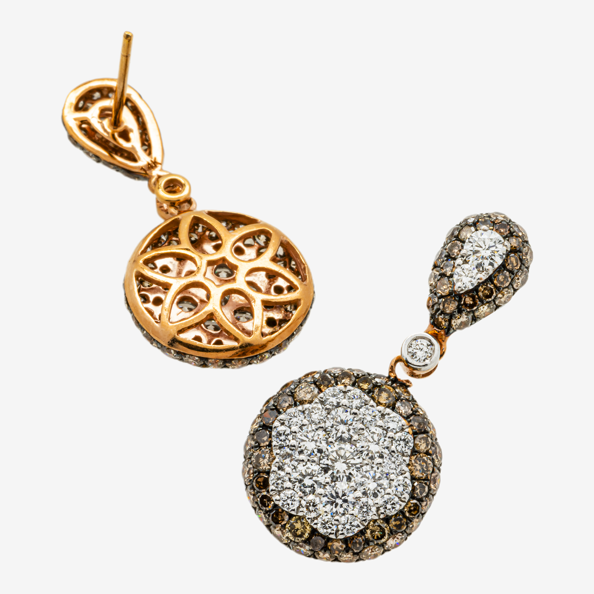 DIAMOND CLUSTER DROP EARRINGS