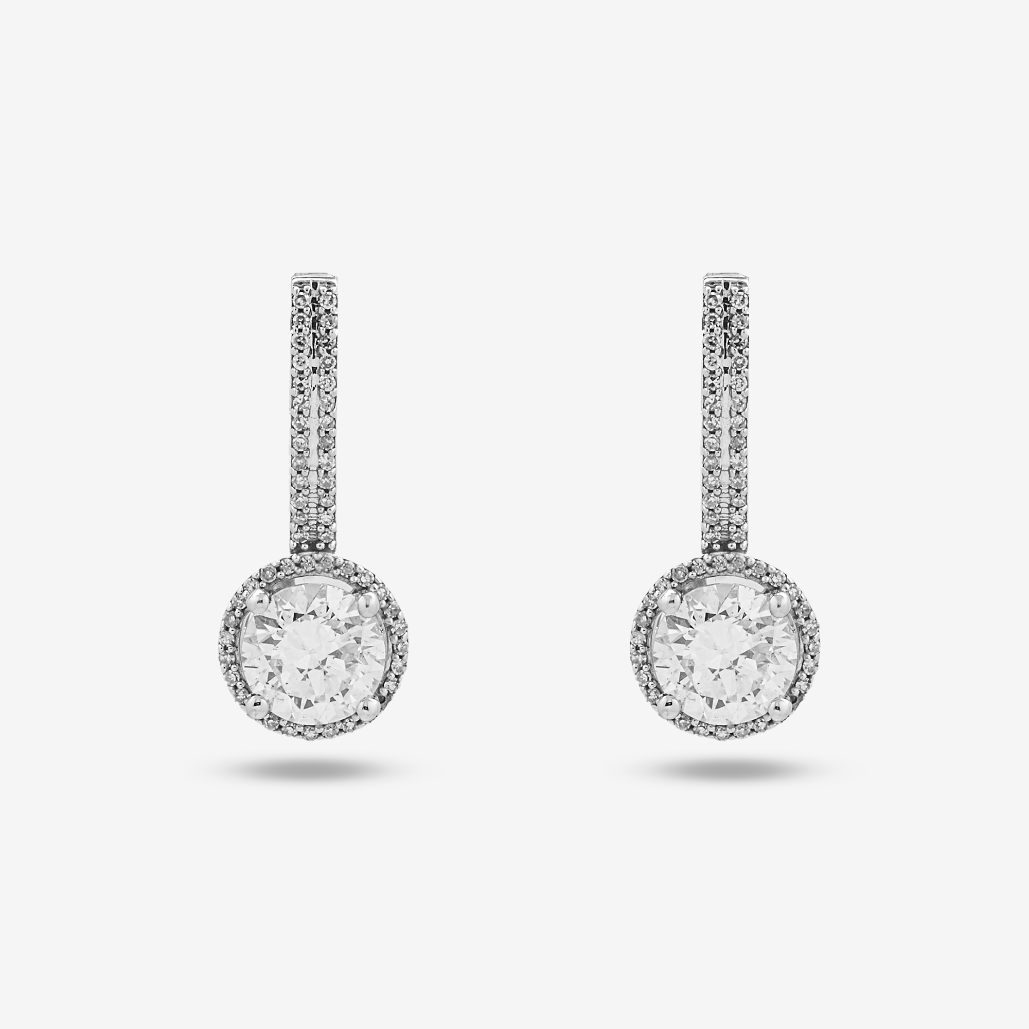WHITE 2.25CT DIAMOND ROUND EARRINGS