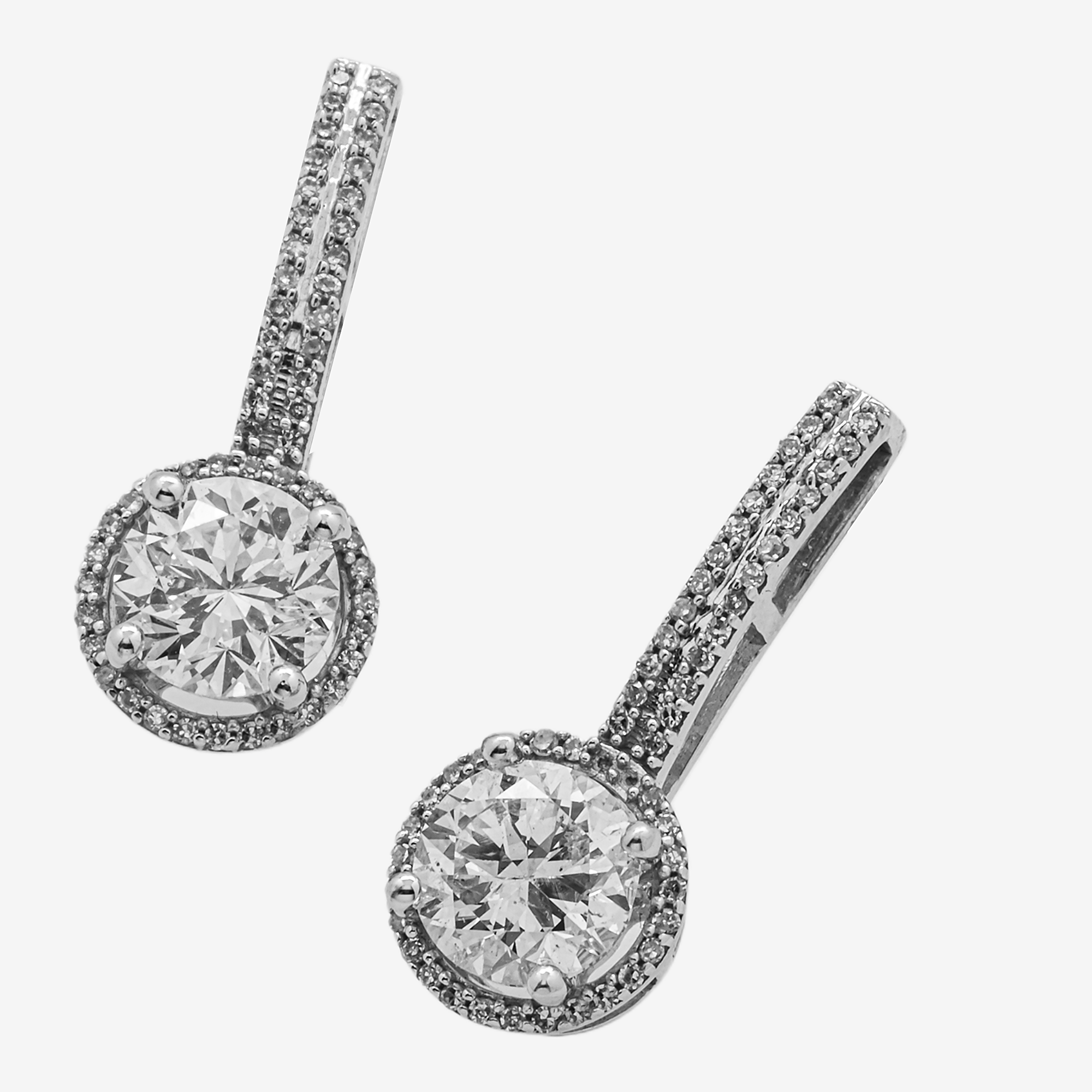 WHITE 2.25CT DIAMOND ROUND EARRINGS