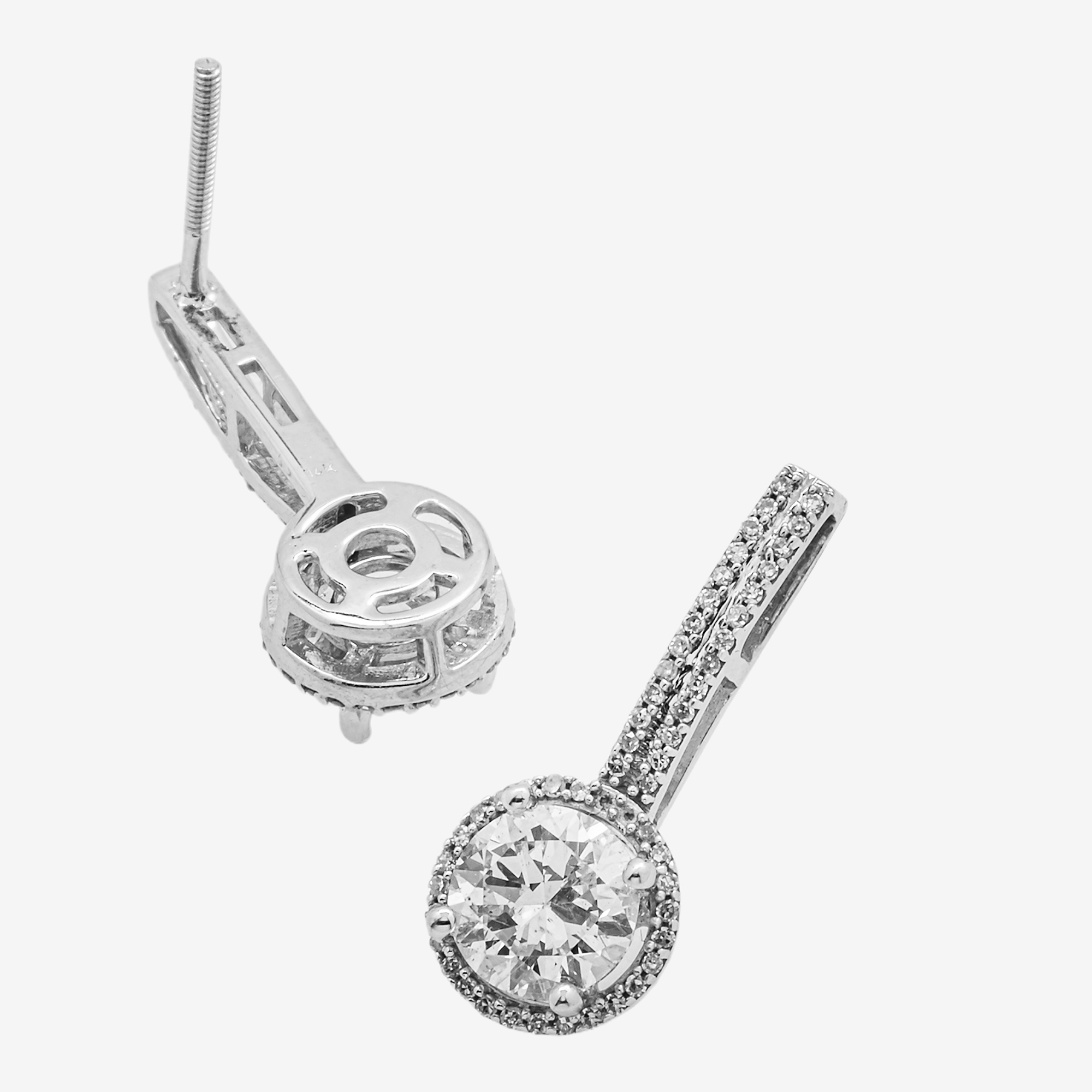 WHITE 2.25CT DIAMOND ROUND EARRINGS