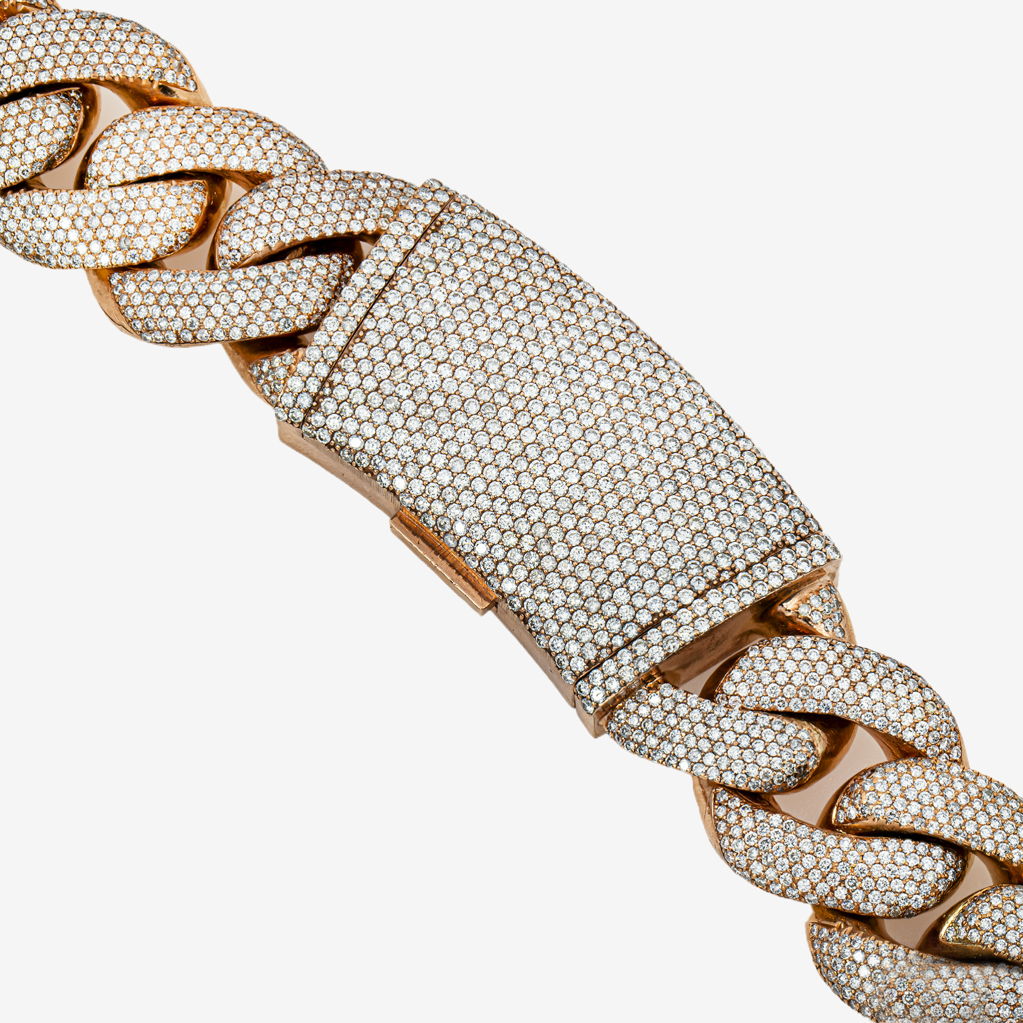 14K RG MIAMI CUBAN LINK FULL DIAMOND HALF KILO CHAIN (DETAILS)