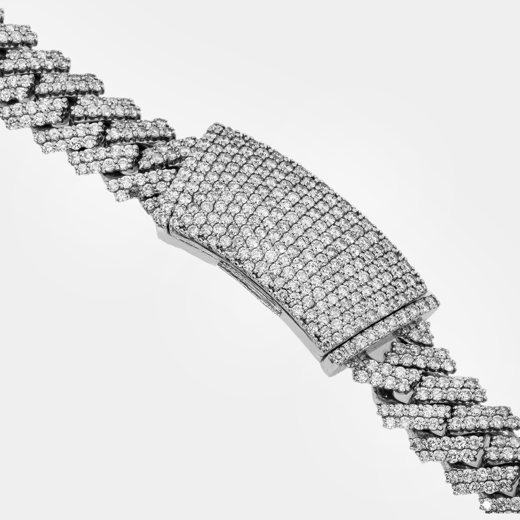 14K WG PRONG SET CUBAN LINK FULL DIAMOND CHAIN (DETAILS)