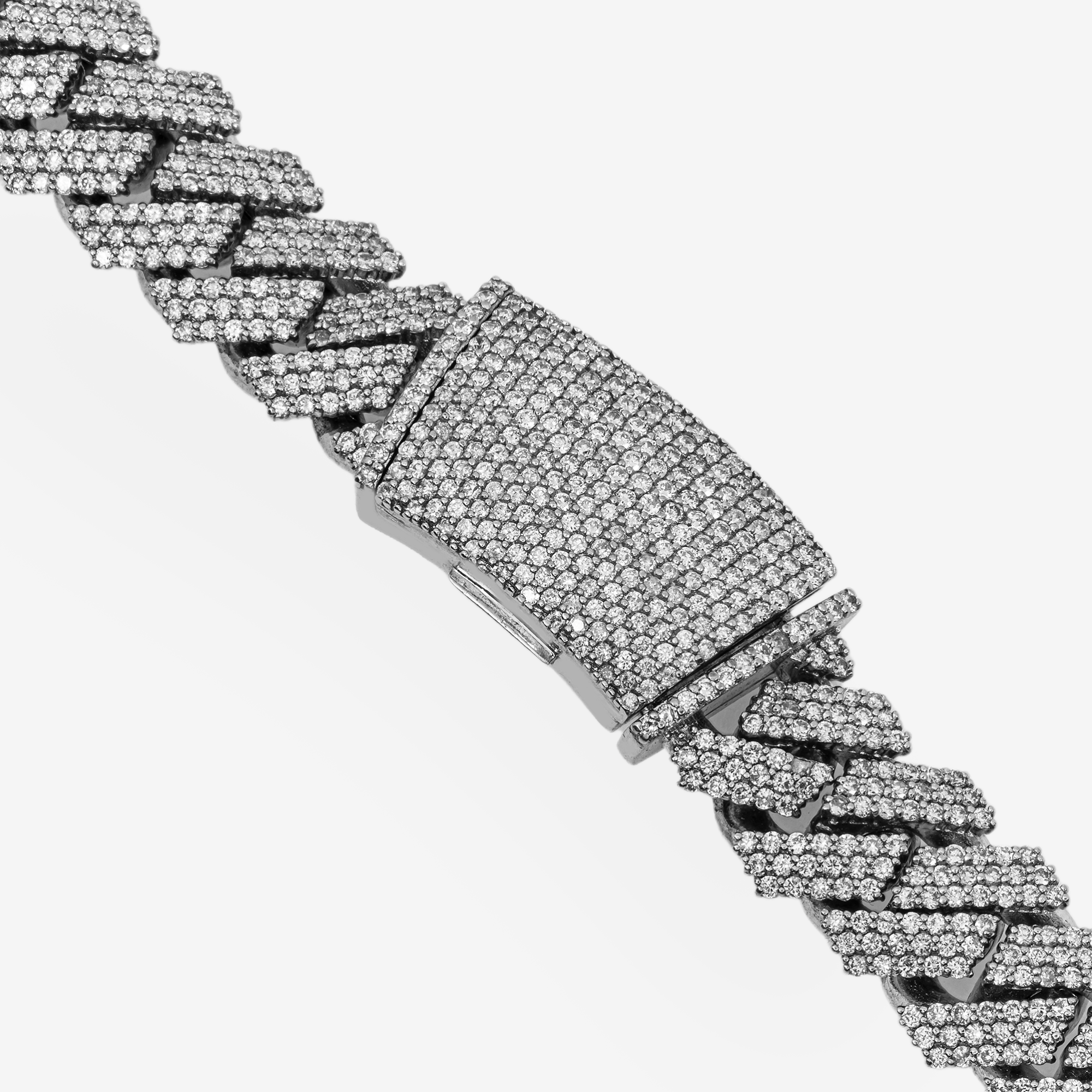 14K WG PRONG SET CUBAN LINK FULL DIAMOND CHAIN (DETAILS)