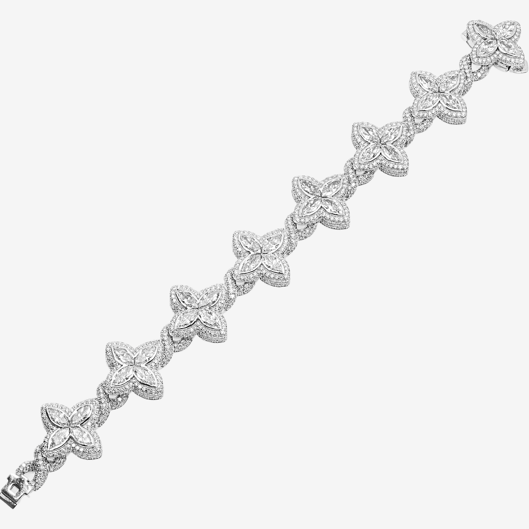INFINITY X CLOVER LINK PEAR SHAPED DIAMOND BRACELET