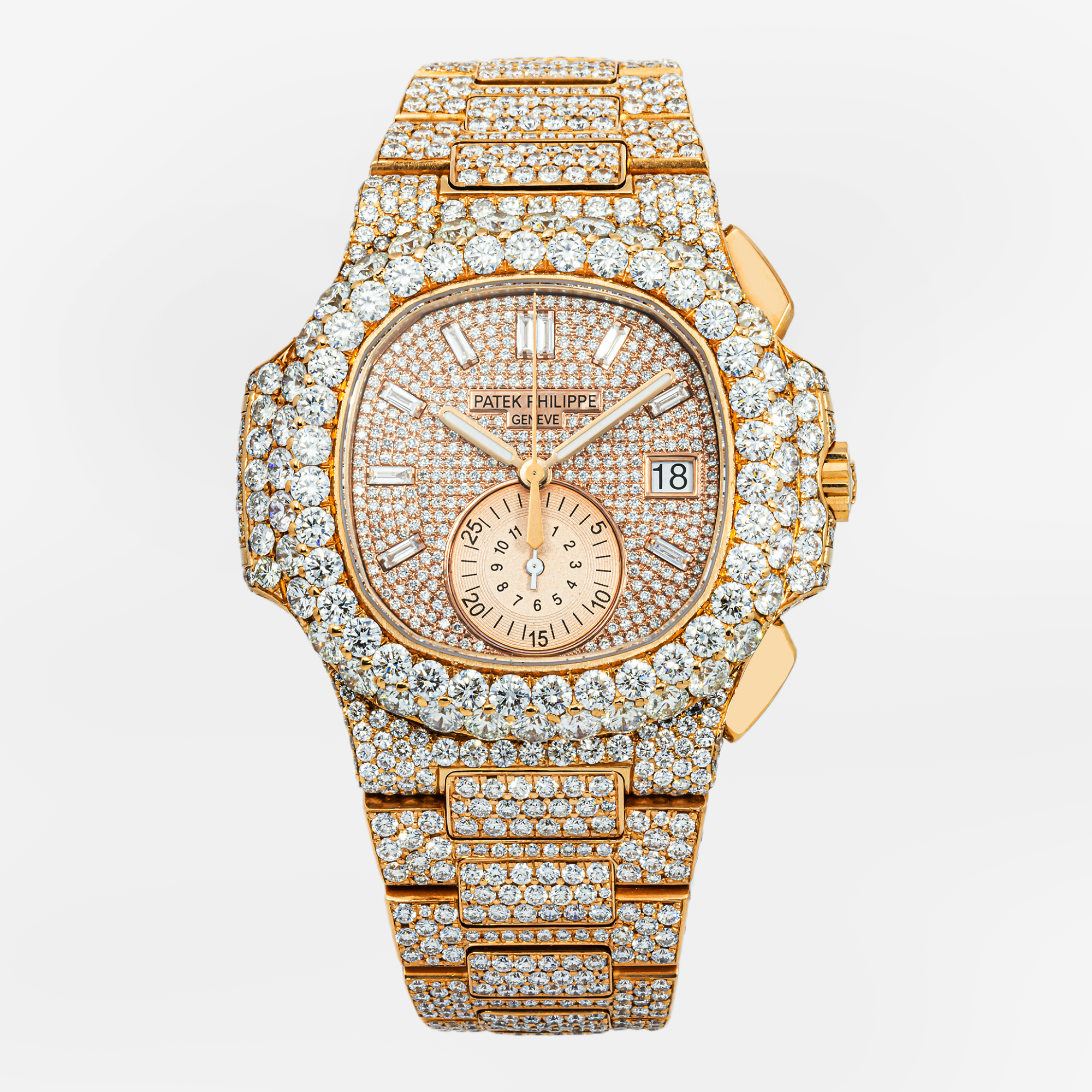 PATEK PHILIPPE NAUTILUS ROSE 5980 40MM ROSE DIAMOND DIAL WITH 24CT DIAMONDS