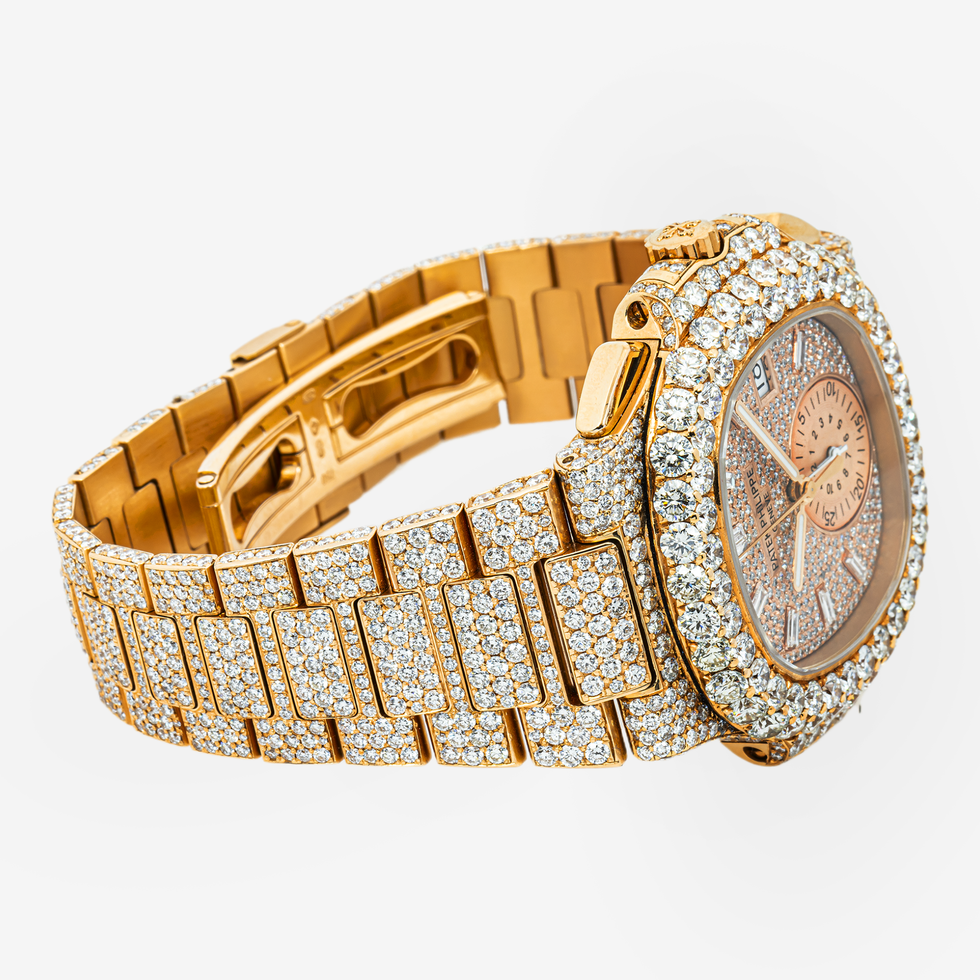 PATEK PHILIPPE NAUTILUS ROSE 5980 40MM ROSE DIAMOND DIAL WITH 24CT DIAMONDS