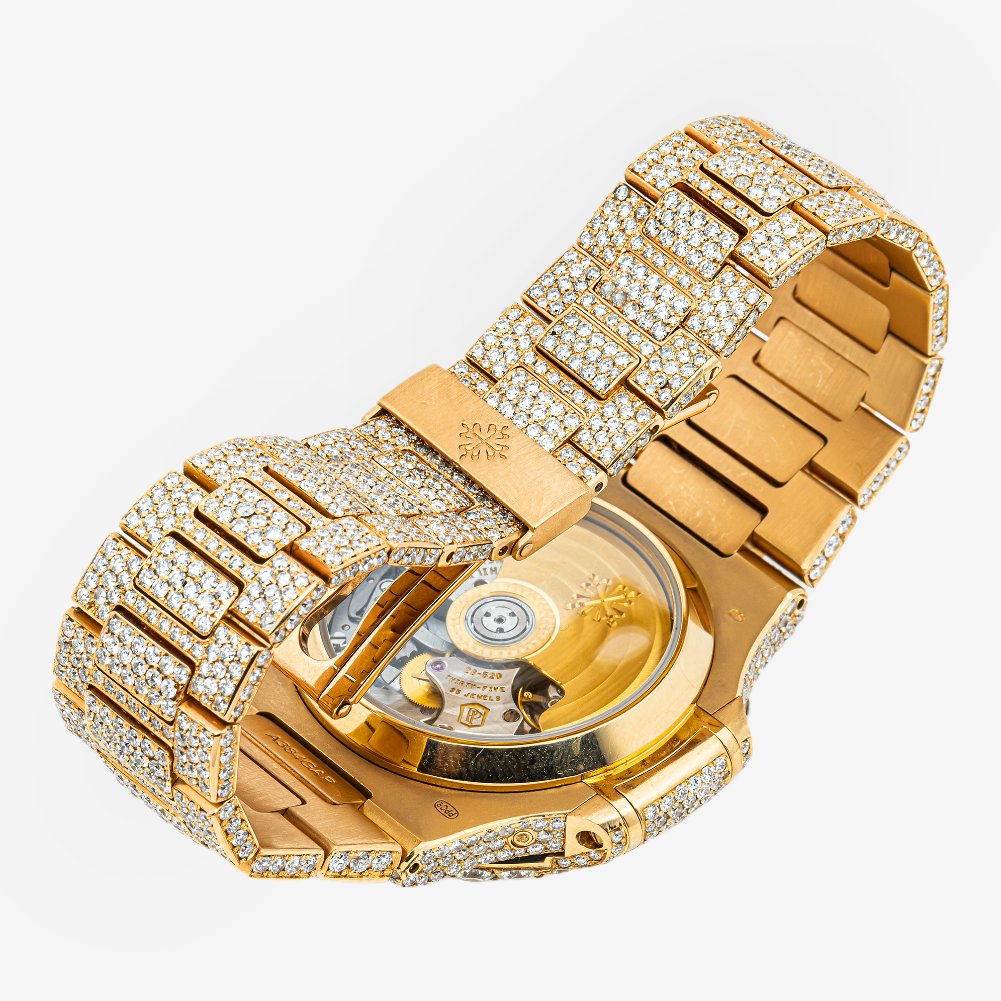 PATEK PHILIPPE NAUTILUS ROSE 5980 40MM ROSE DIAMOND DIAL WITH 24CT DIAMONDS