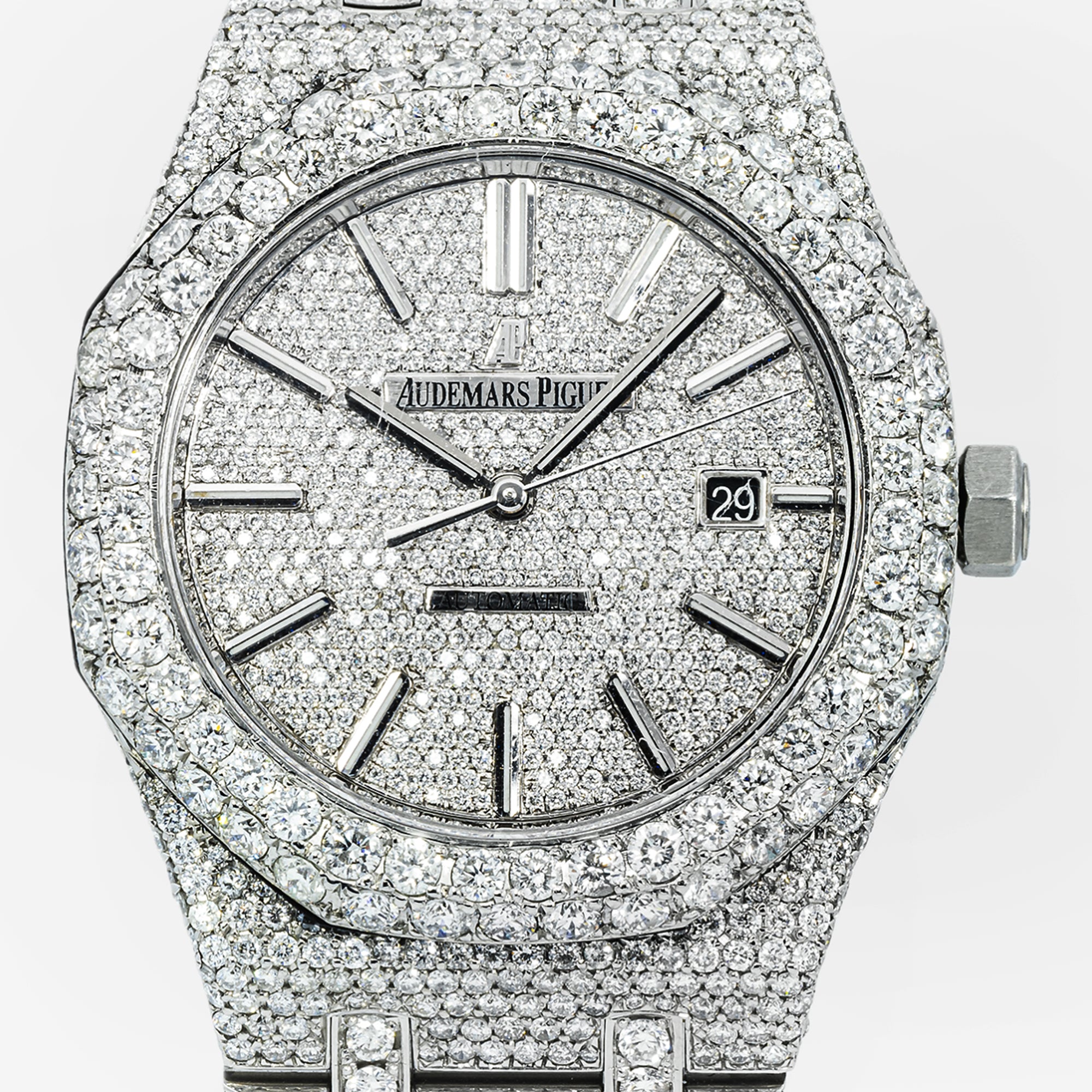 AUDEMARS PIGUET ROYAL OAK SELF WINDING 15400 41MM PAVE DIAMOND DIAL WITH 22.75 CT DIAMONDS