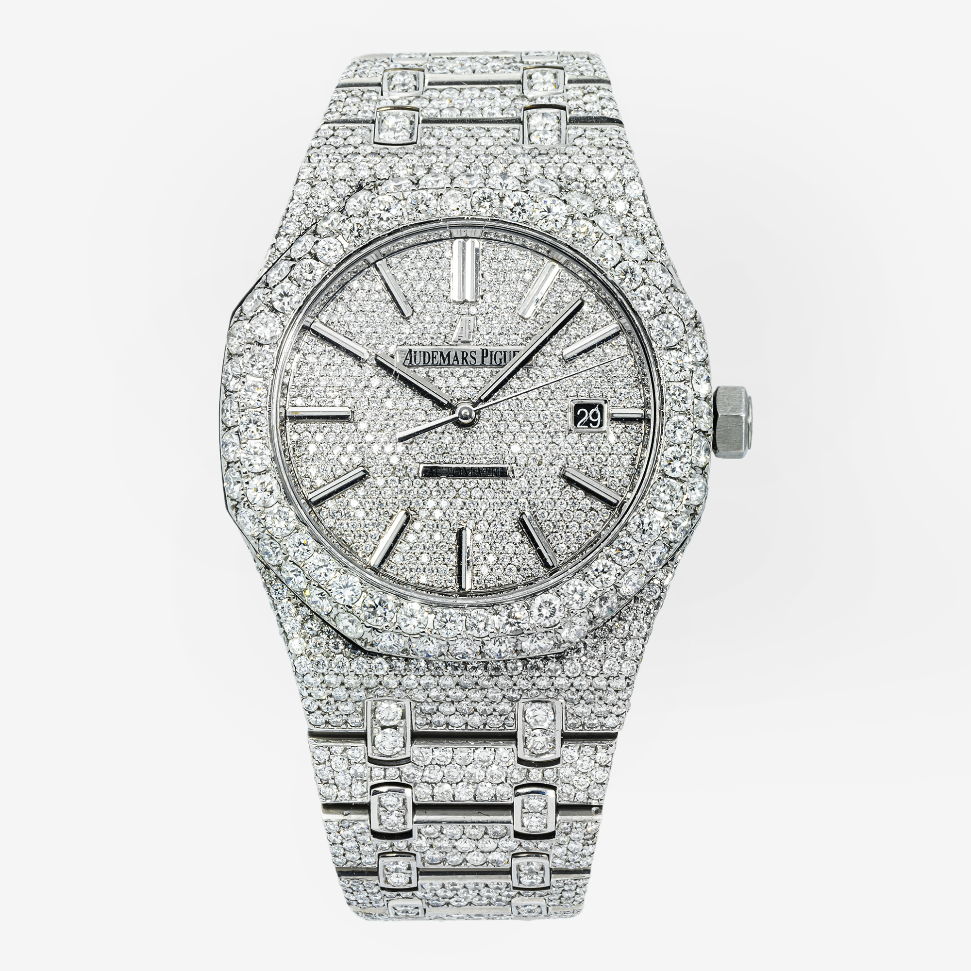 AUDEMARS PIGUET ROYAL OAK SELF WINDING 15400 41MM PAVE DIAMOND DIAL WITH 22.75 CT DIAMONDS