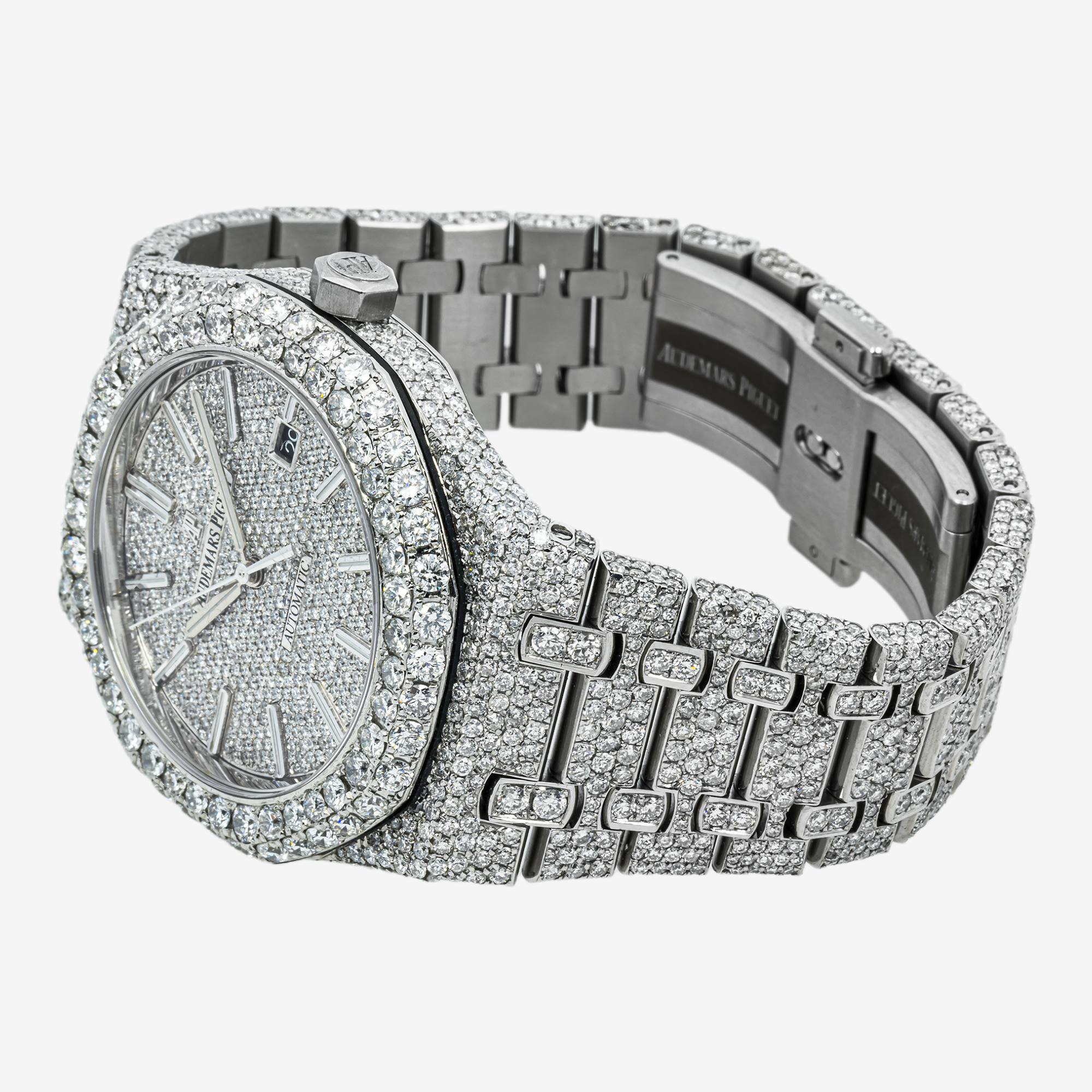 AUDEMARS PIGUET ROYAL OAK SELF WINDING 15400 41MM PAVE DIAMOND DIAL WITH 22.75 CT DIAMONDS